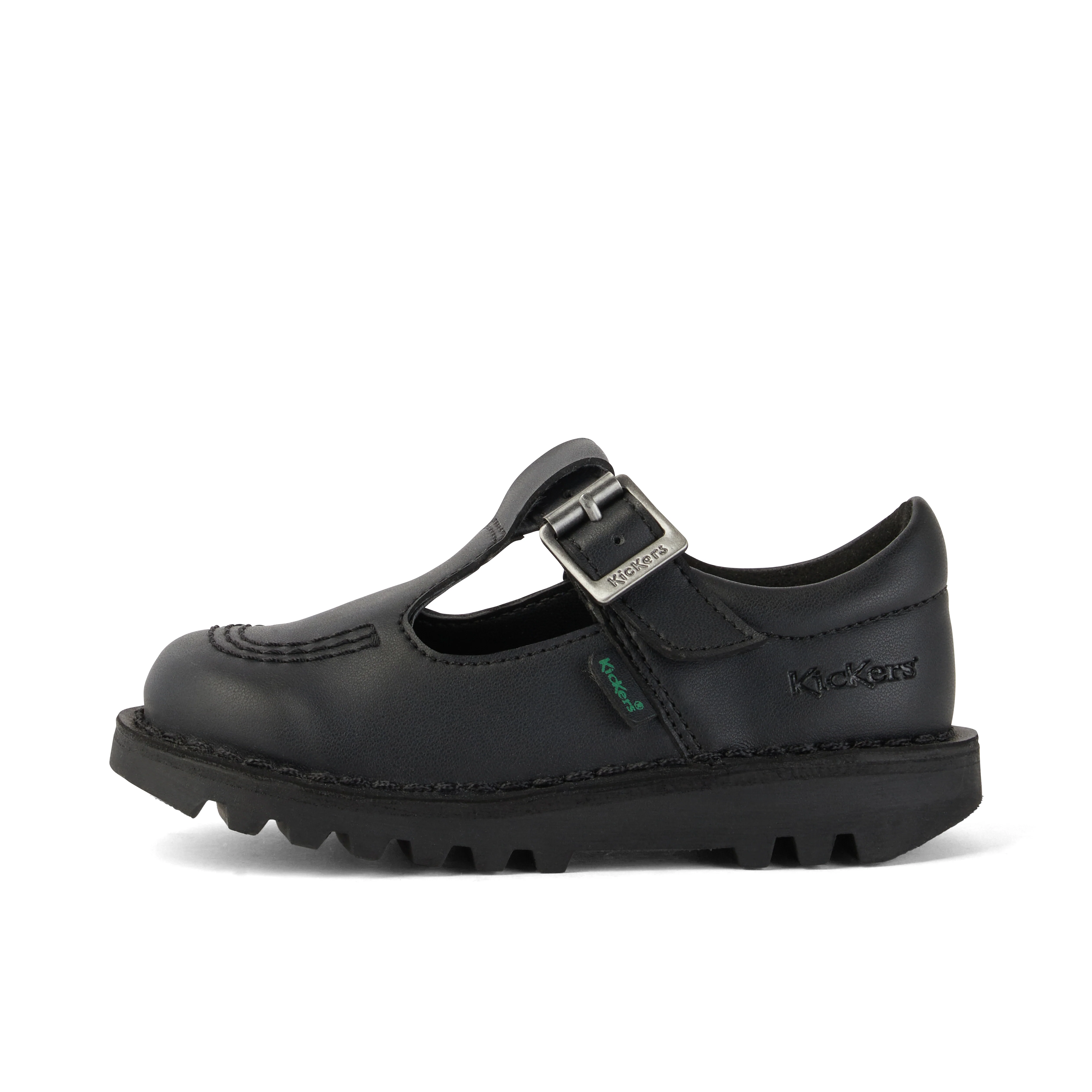 Infant Girls Kick T Bar Leather Alternative Black