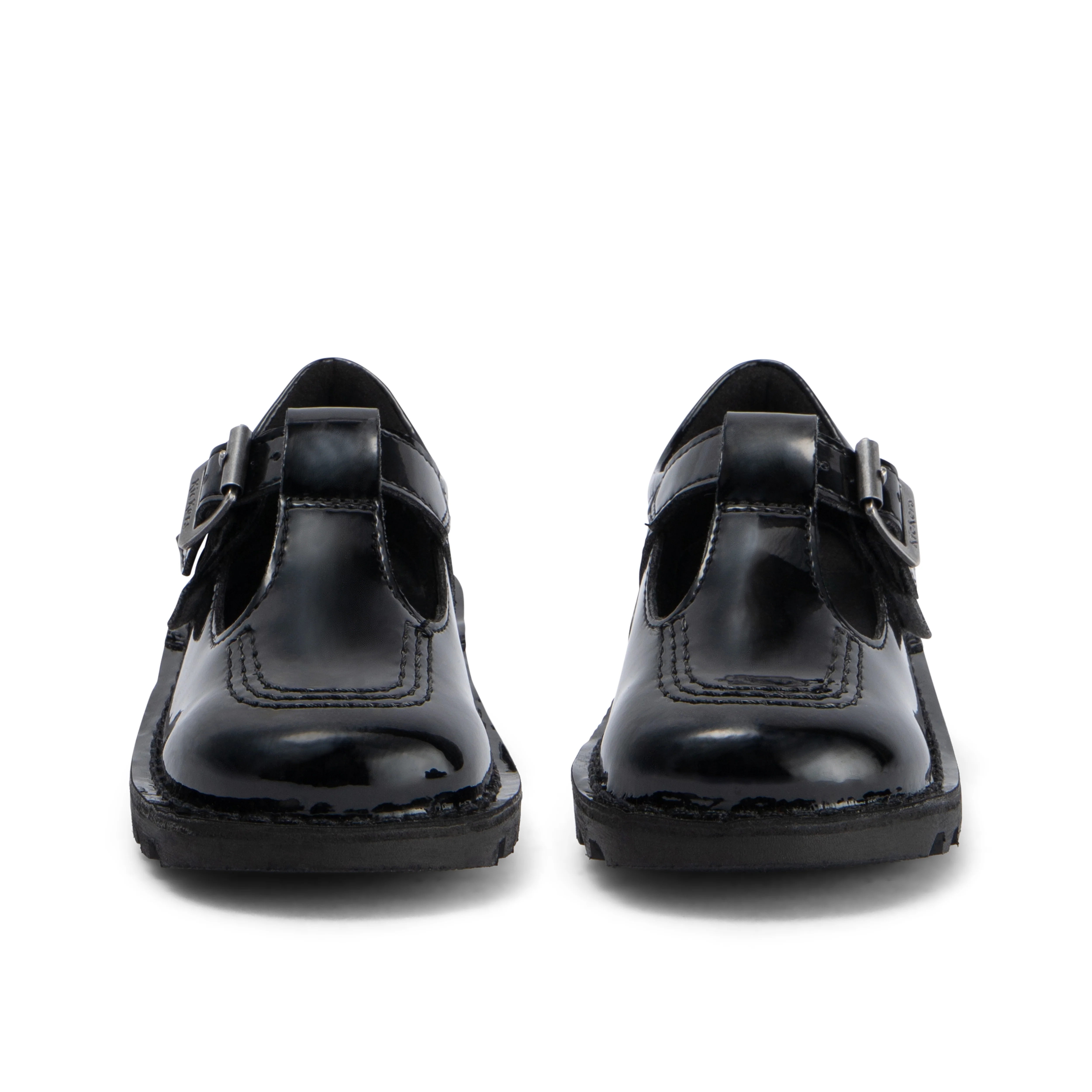 Infant Girls Kick T Bar Leather Alternative Patent Leather Black - Image 2