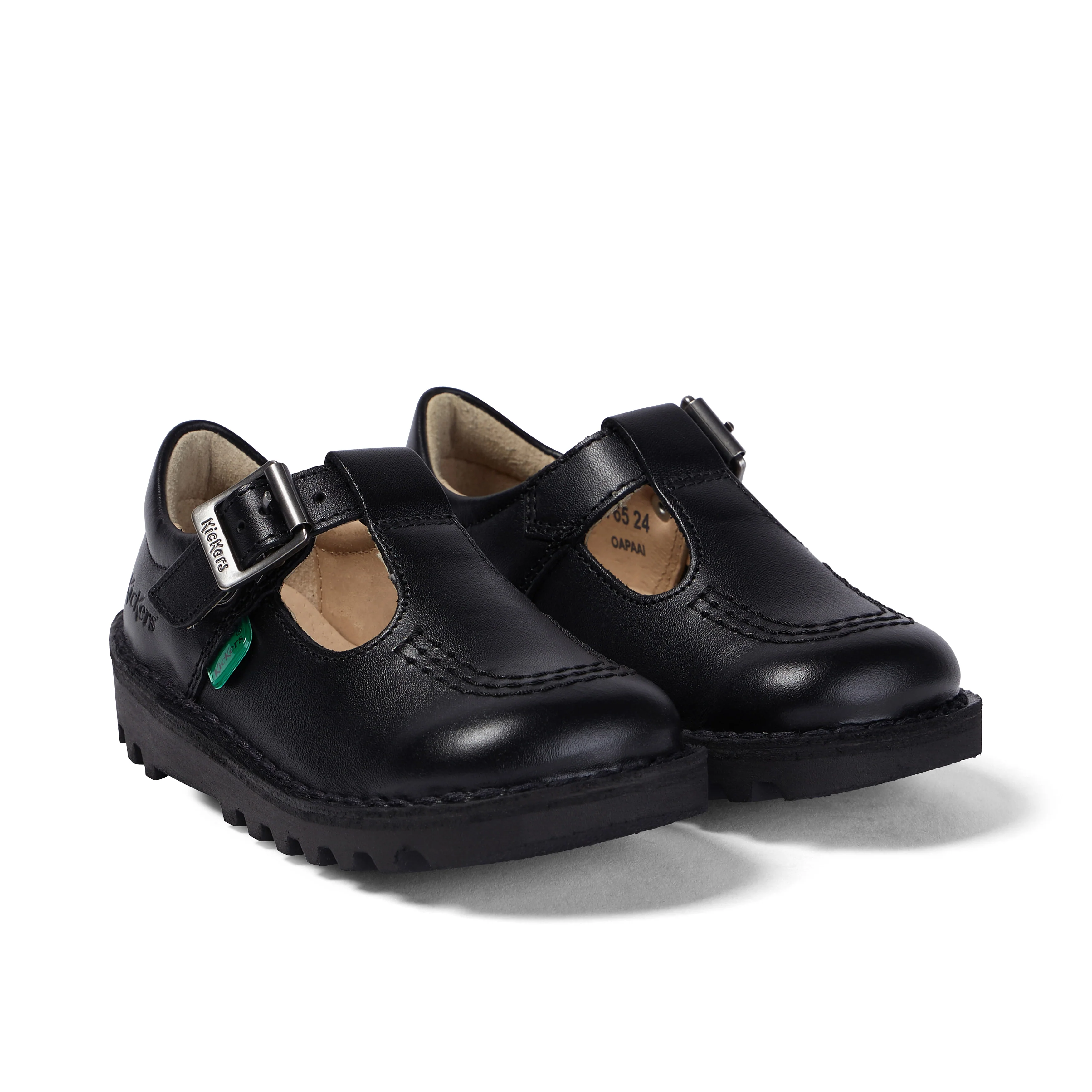 Infant Girls Kick T Bar Leather Black - Image 3