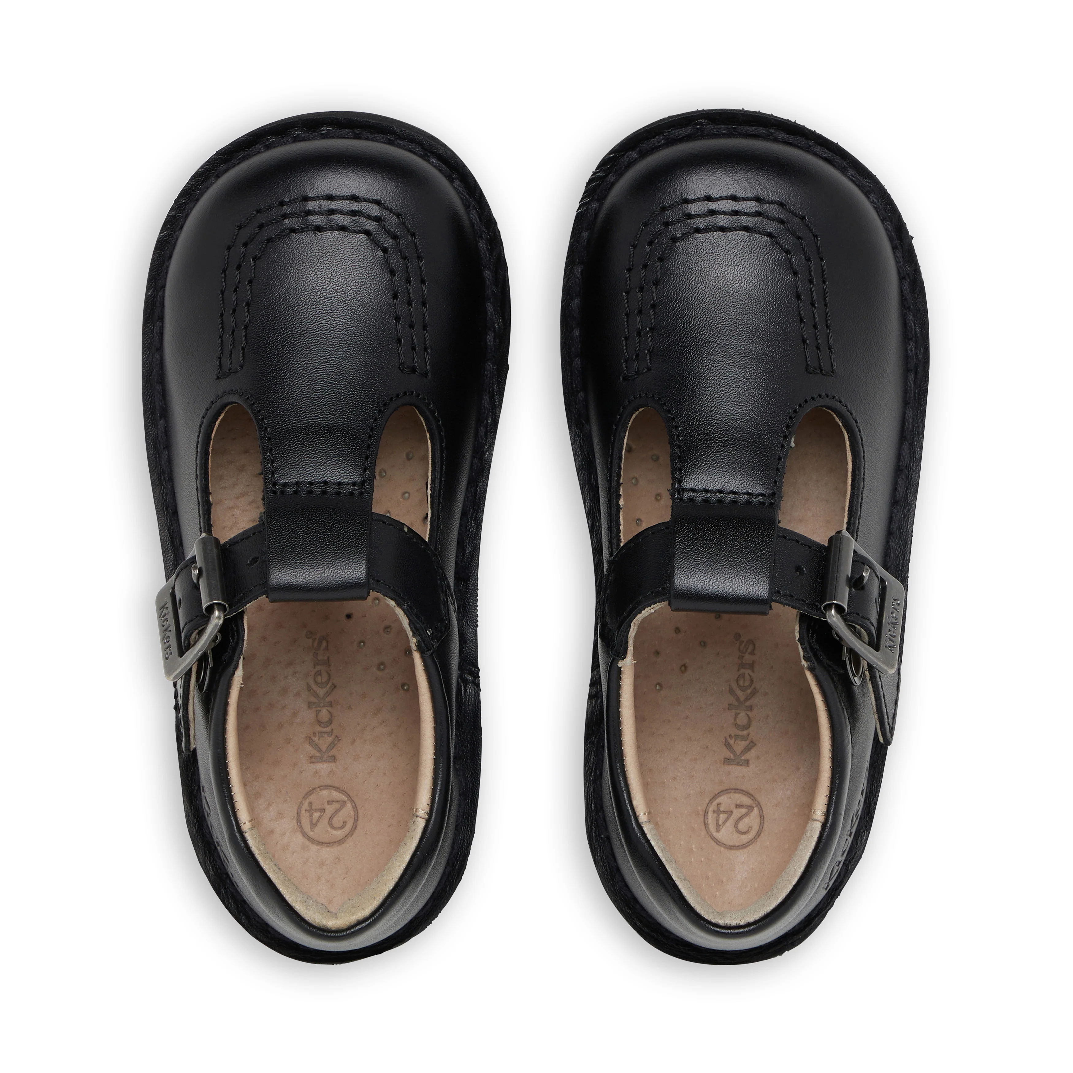 Infant Girls Kick T Bar Leather Black - Image 4