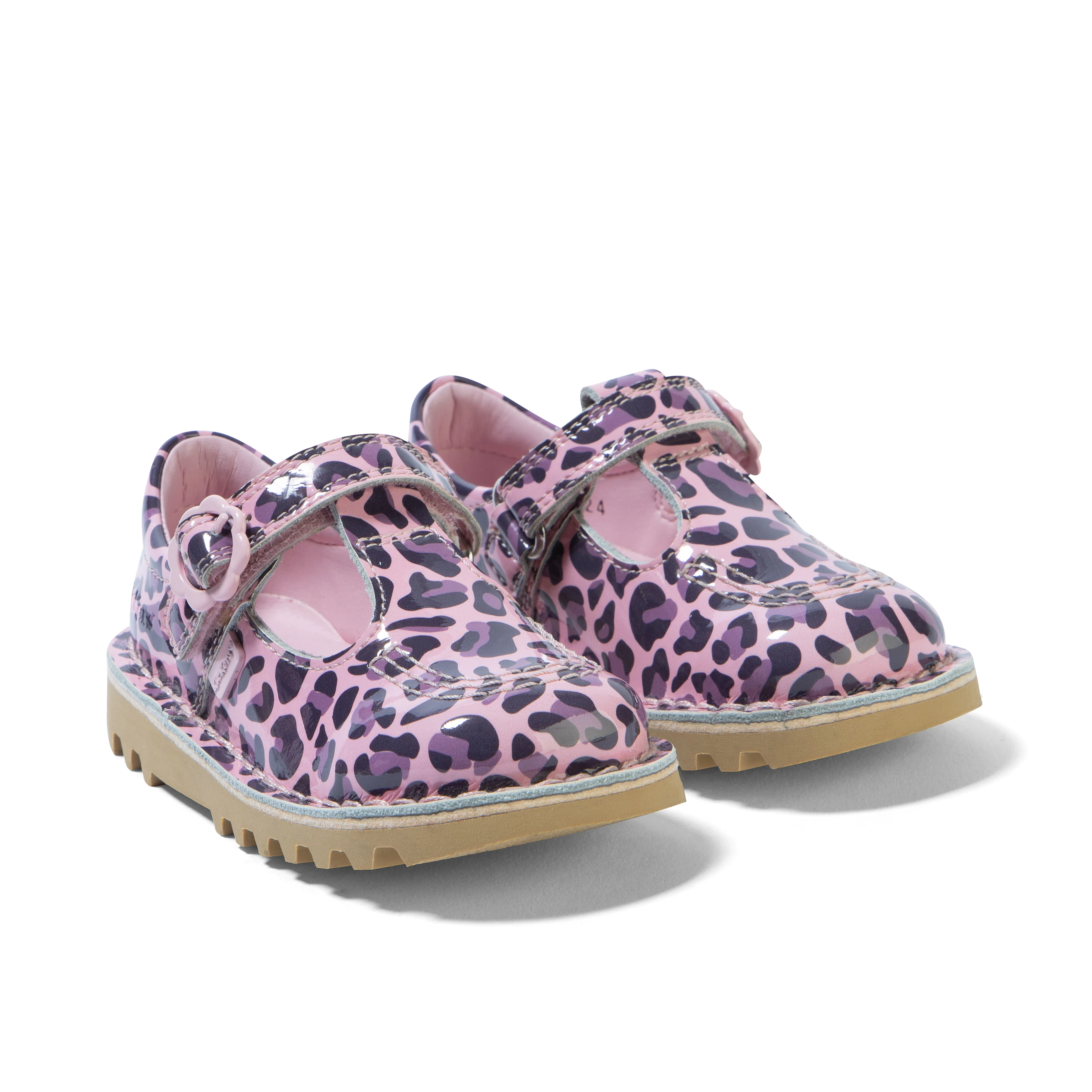 Infant Girls Kick T Leopard Patent Leather Pink - Image 3