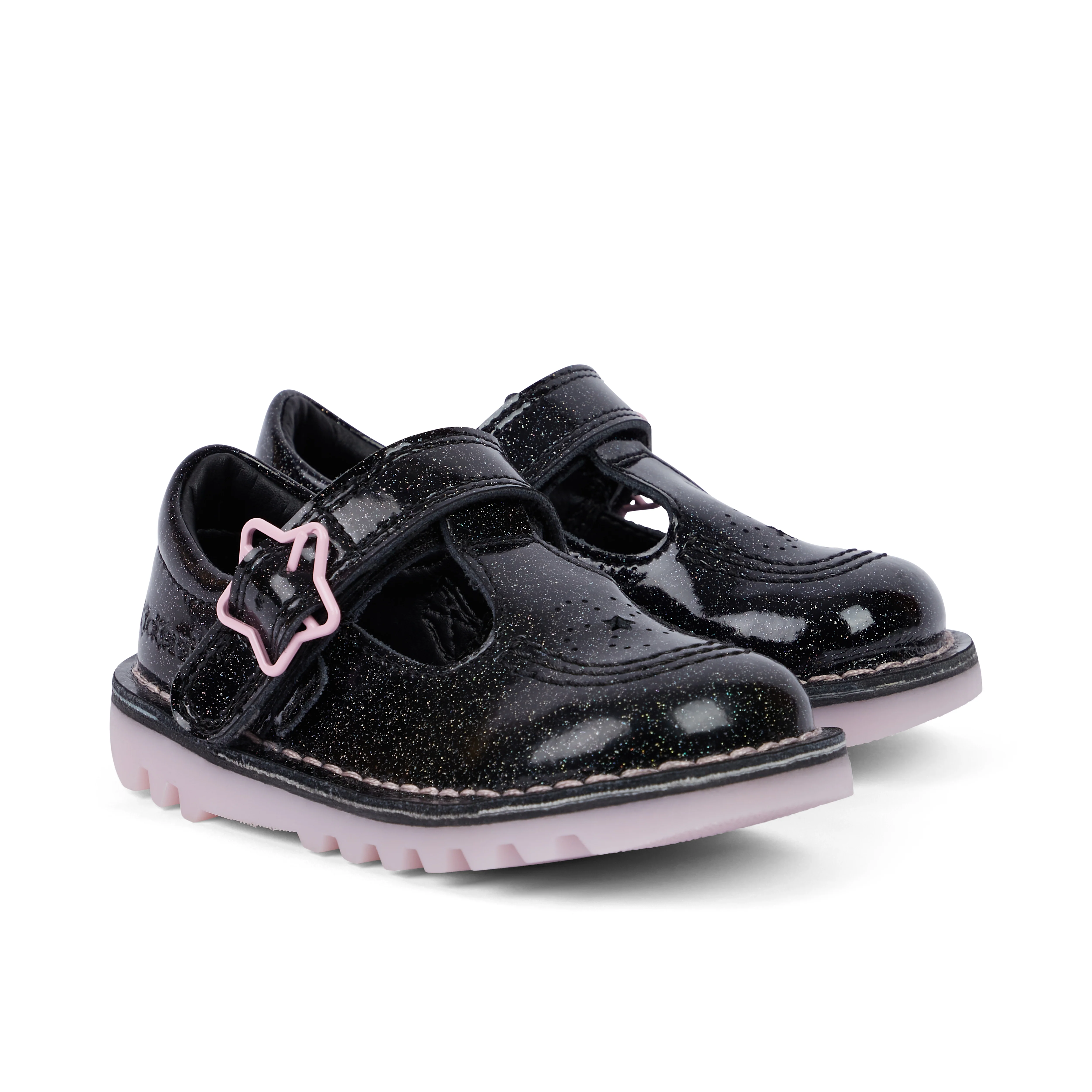 Infant Girls Kick Tbar Galactic Leather Black - Image 3