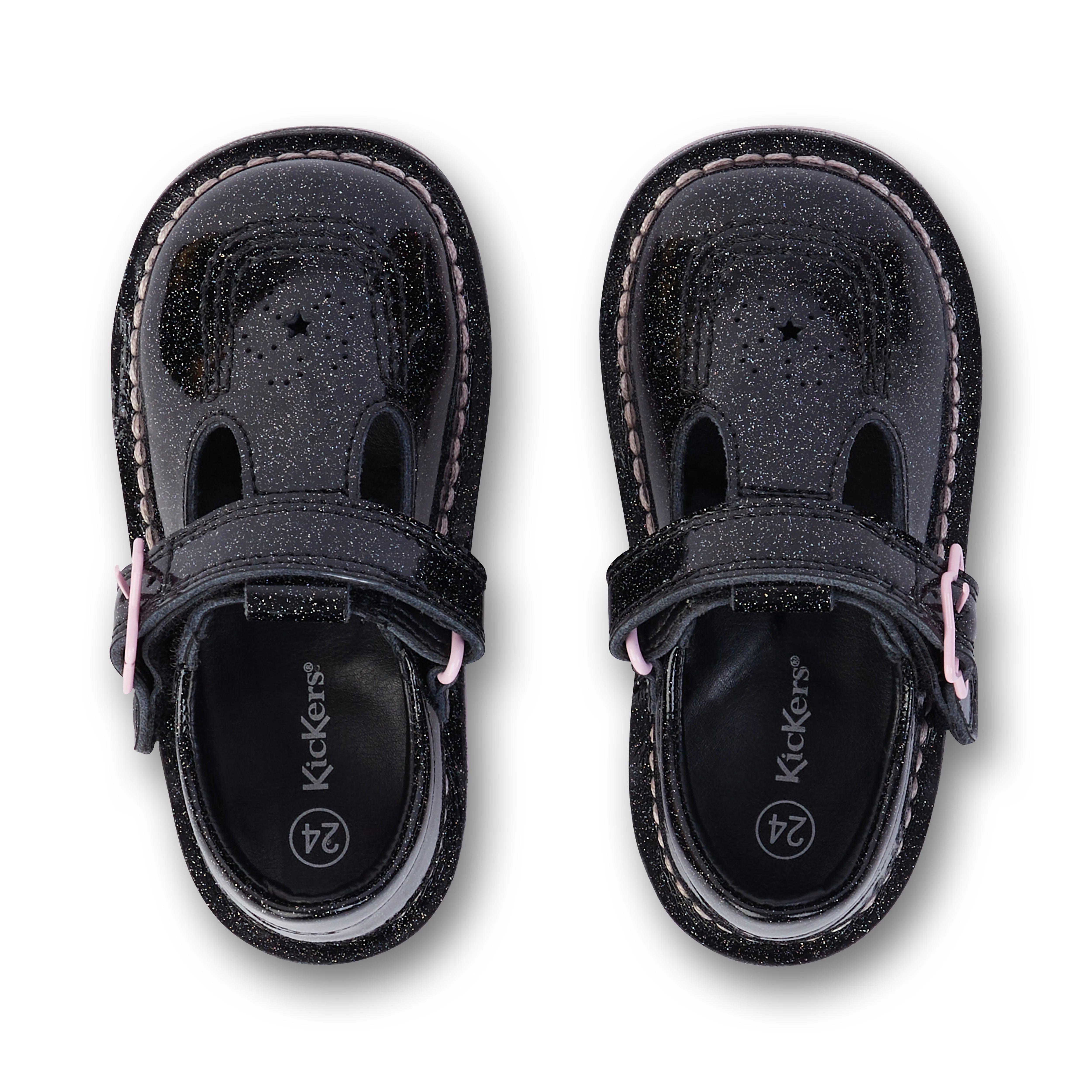 Infant Girls Kick Tbar Galactic Leather Black - Image 4