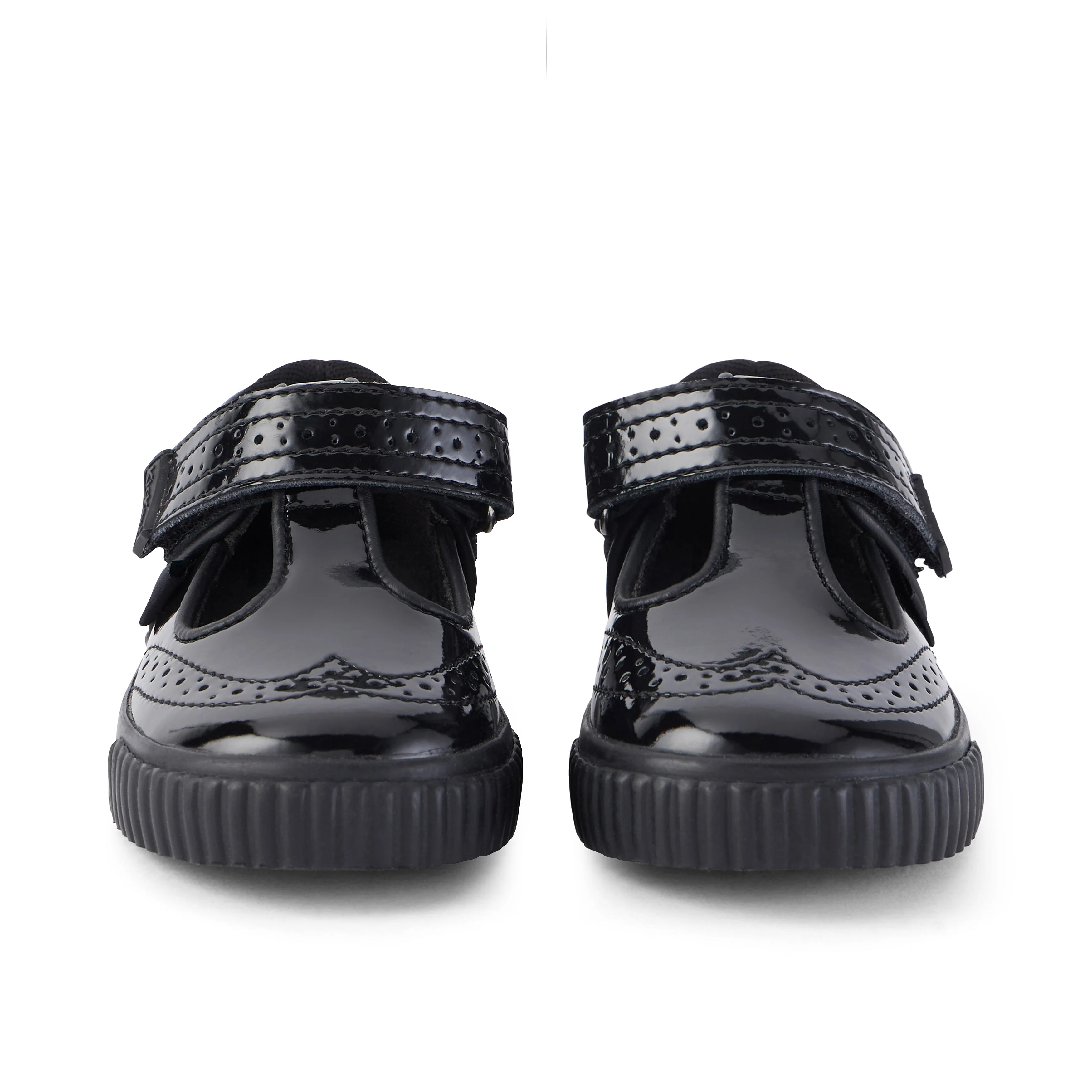 Infant Girls Tovni Brogue T-Bar Patent Leather Black - Image 2