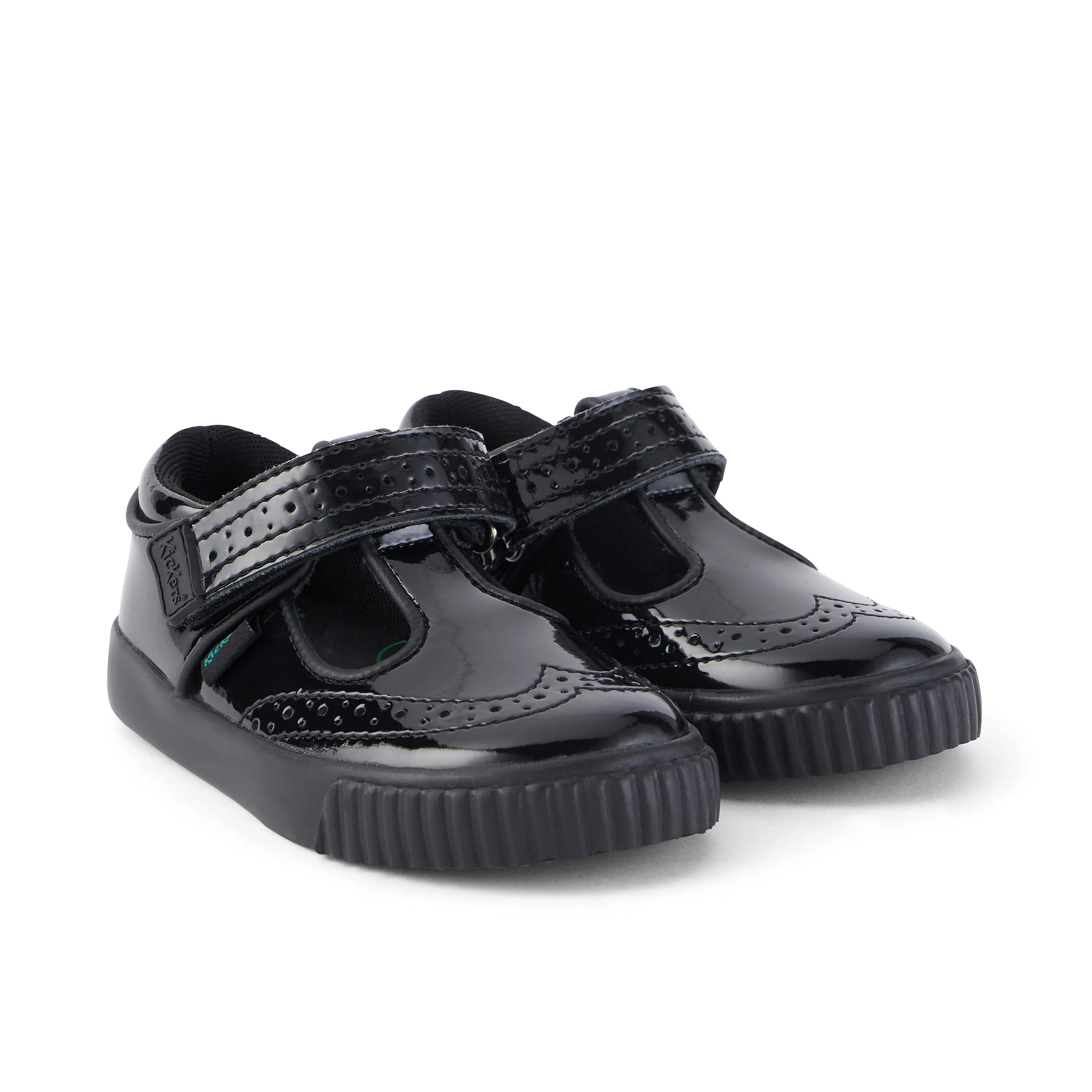 Infant Girls Tovni Brogue T-Bar Patent Leather Black - Image 3