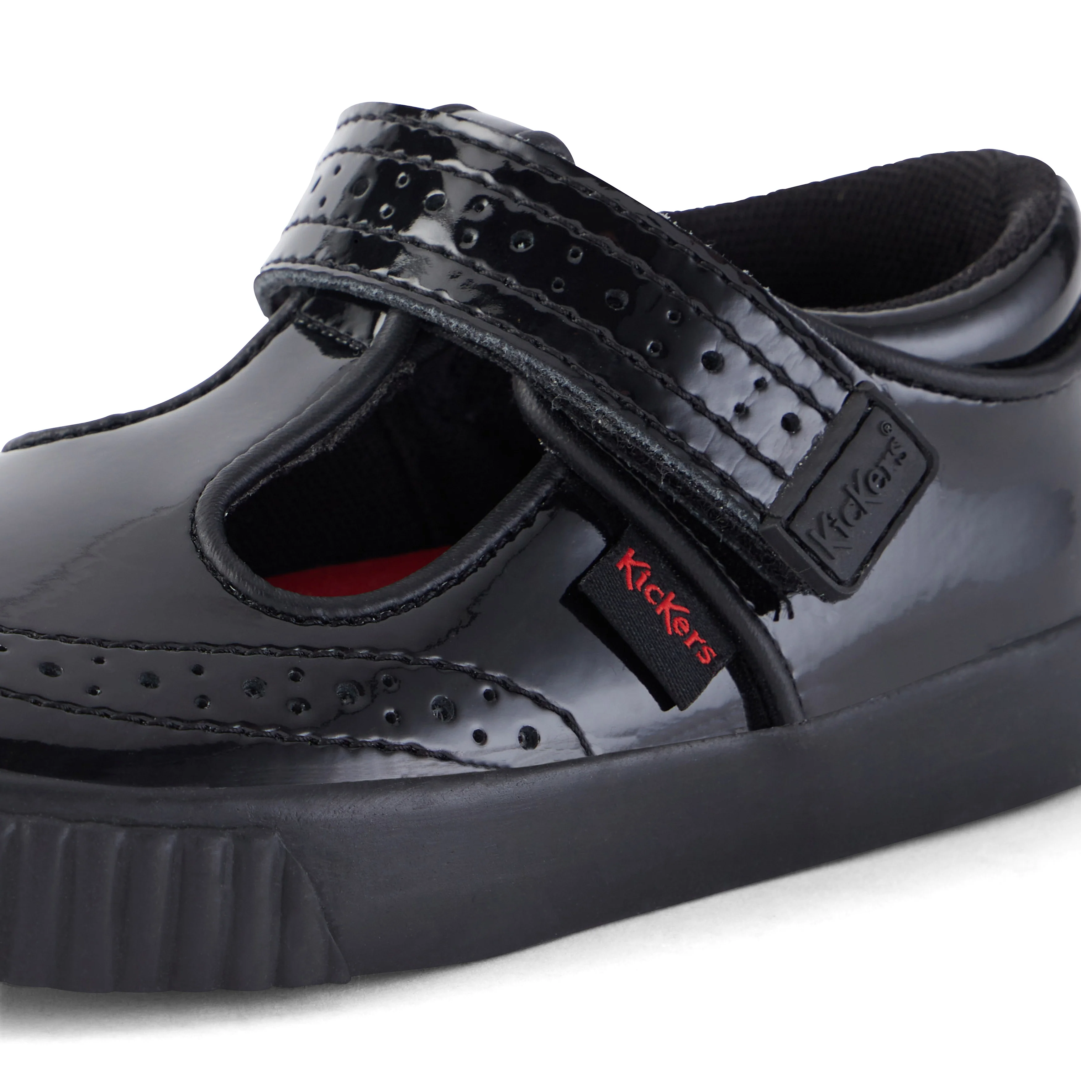 Infant Girls Tovni Brogue T-Bar Patent Leather Black - Image 6