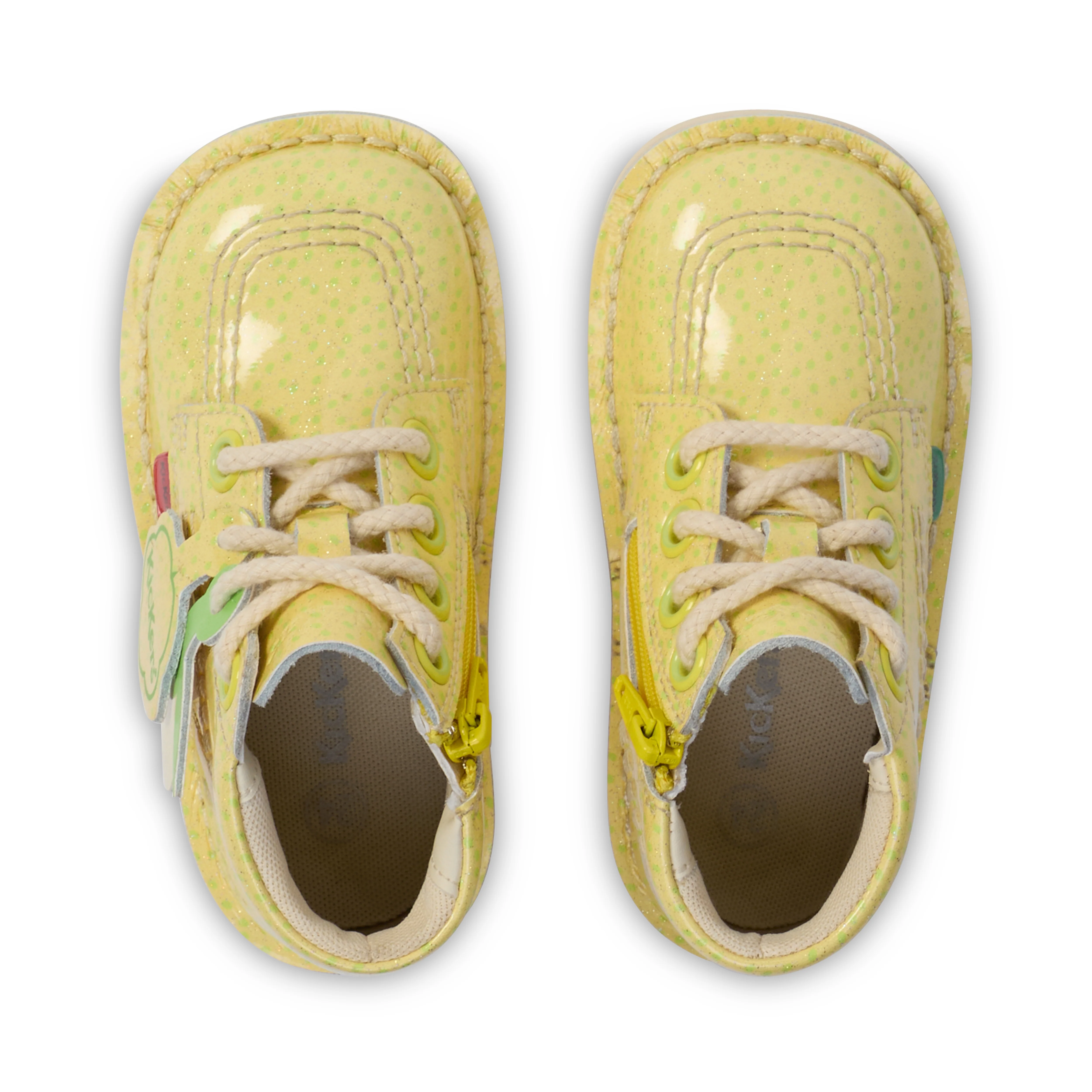 Infant Unisex Kick Hi Fruit Patent Leather Yellow - Image 4