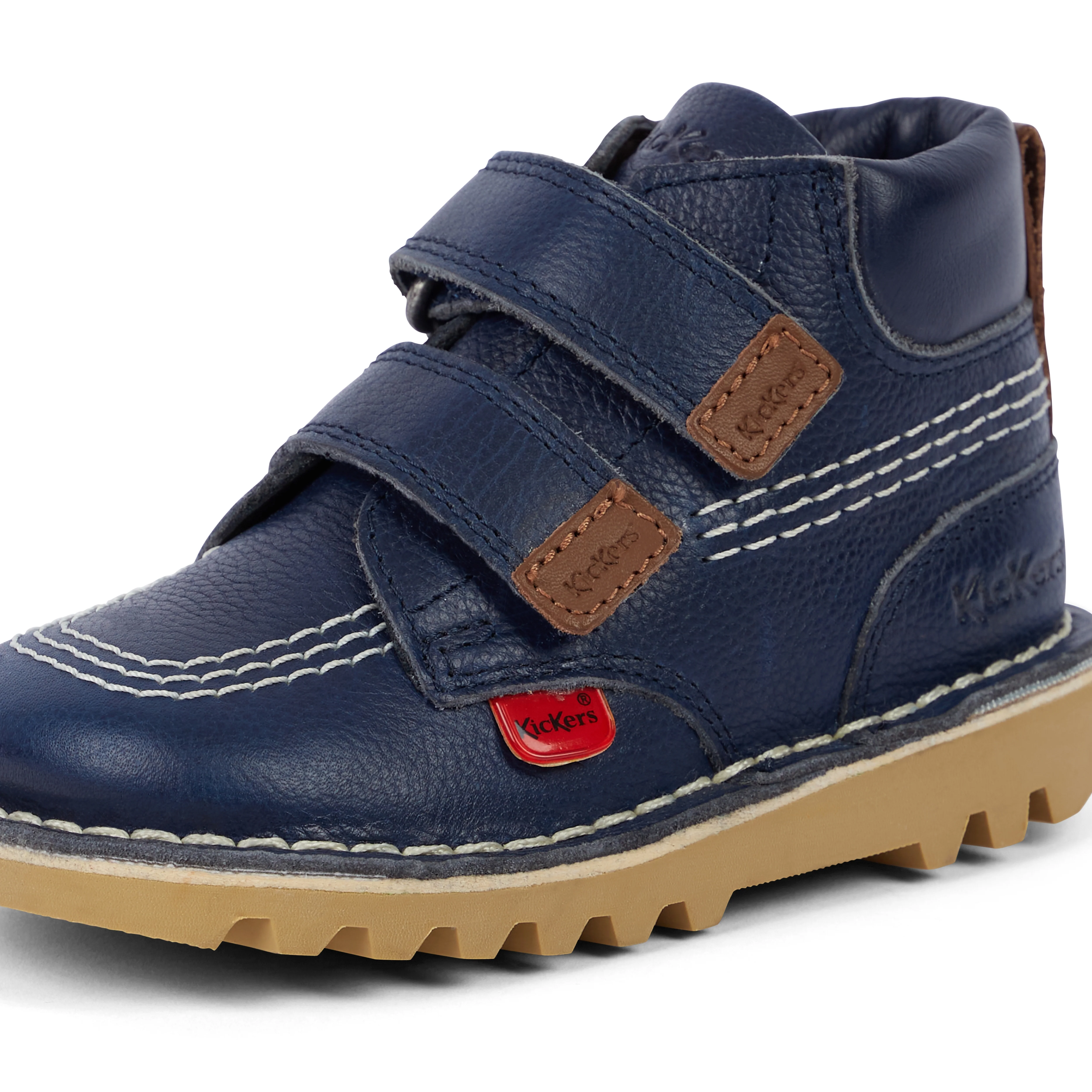 Infant Unisex Kick Hi Roll Leather Navy - Image 6