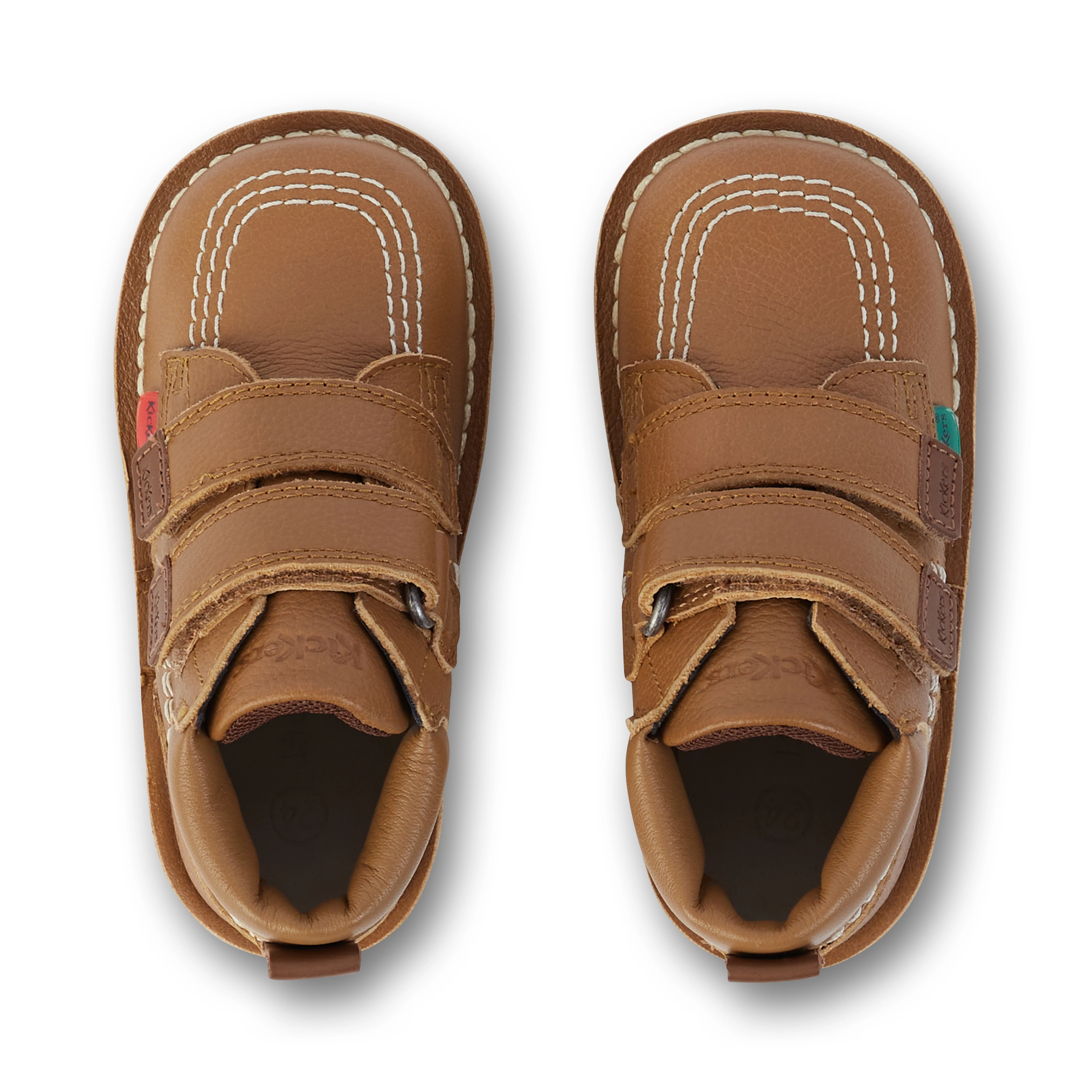 Infant Unisex Kick Hi Roll Leather Tan - Image 4