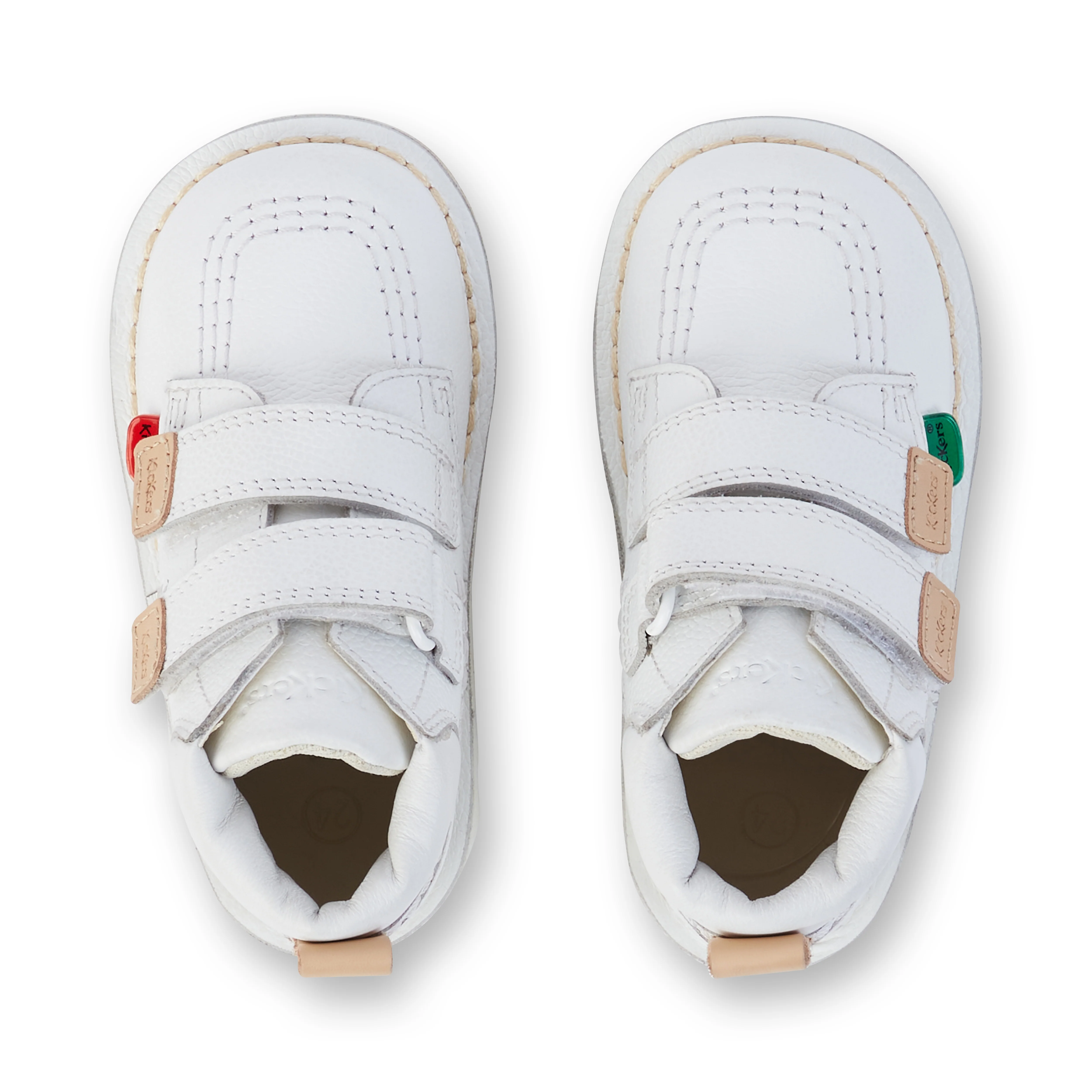 Infant Unisex Kick Hi Roll Leather White - Image 4