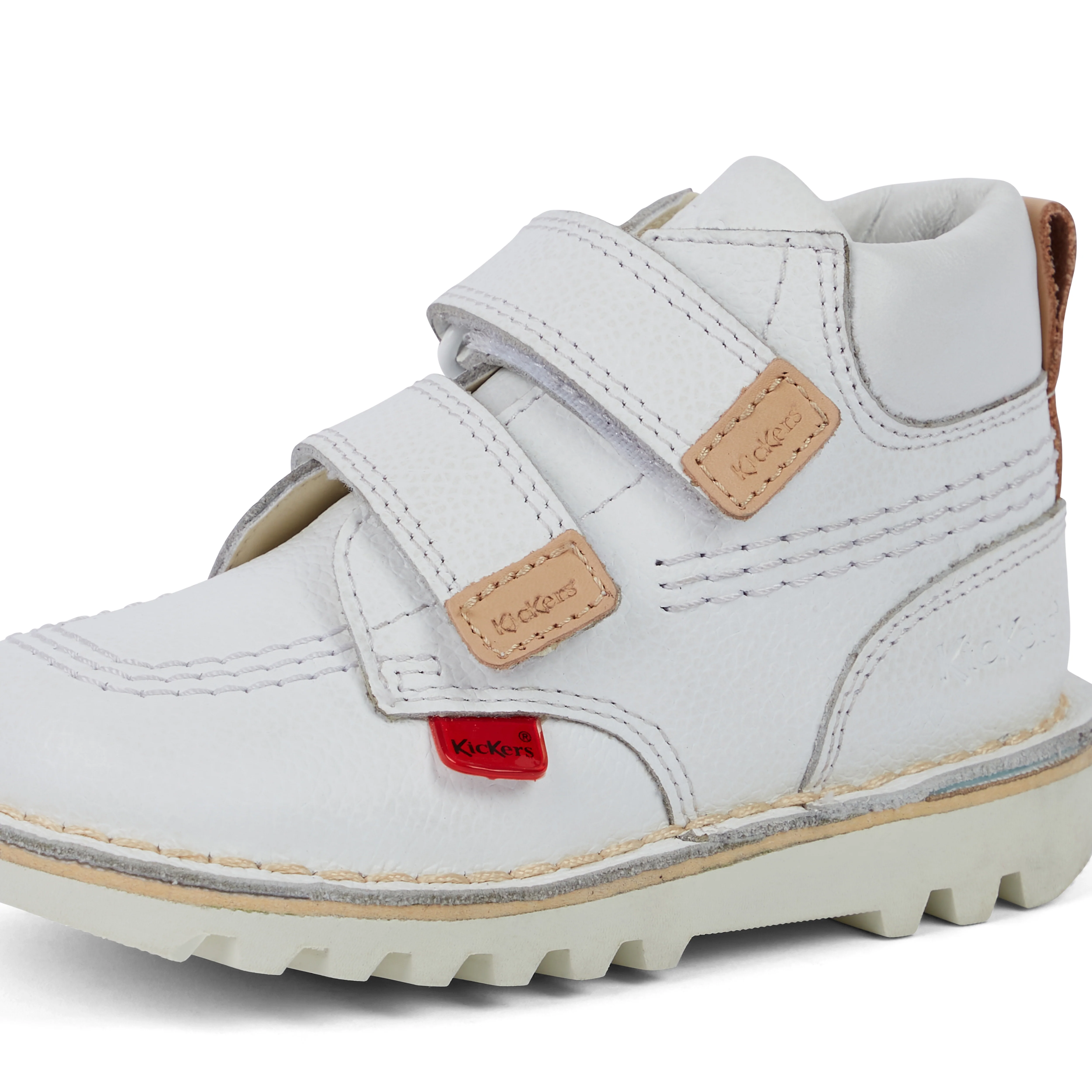 Infant Unisex Kick Hi Roll Leather White - Image 6