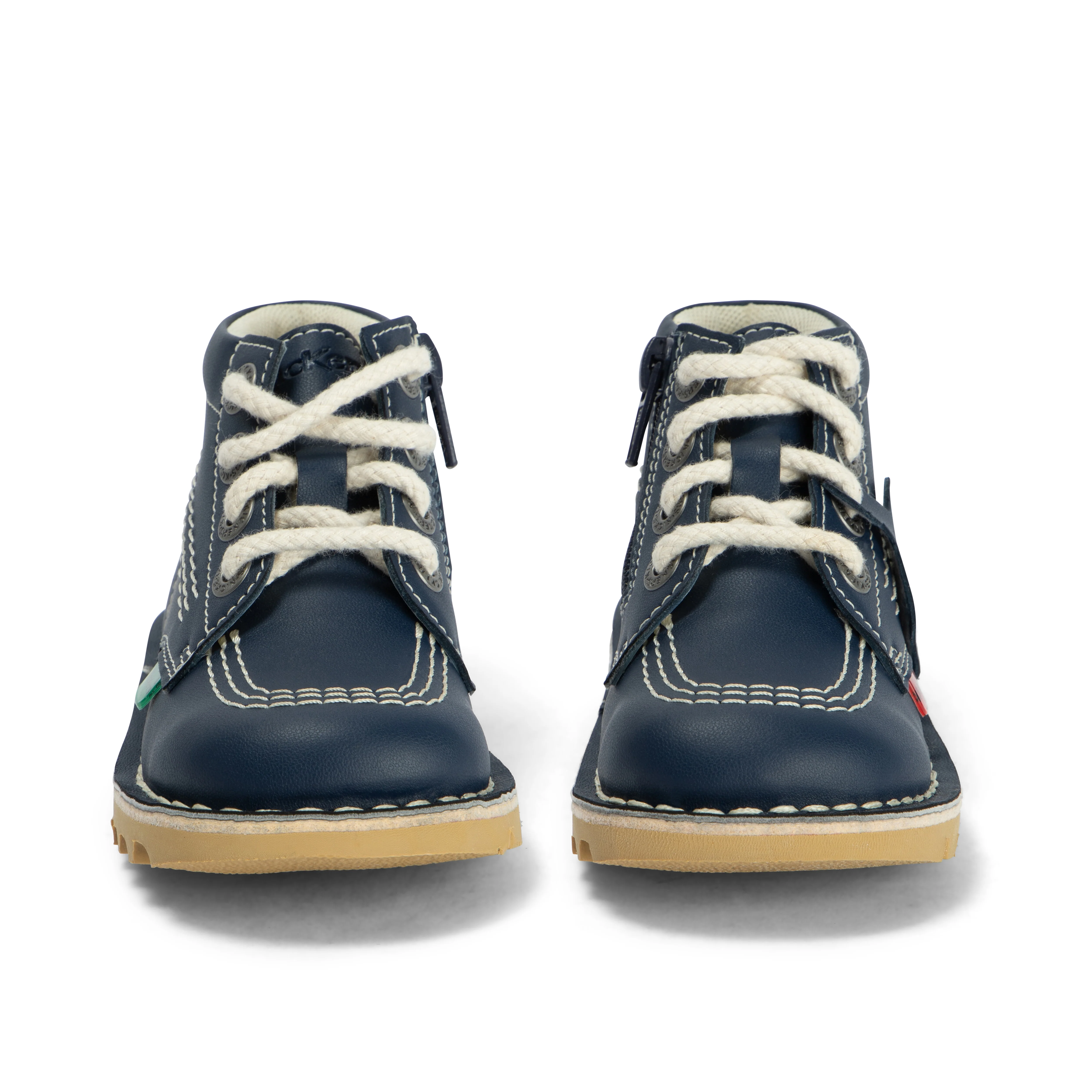 Infant Unisex Kick Hi Zip Leather Alternative Navy - Image 2