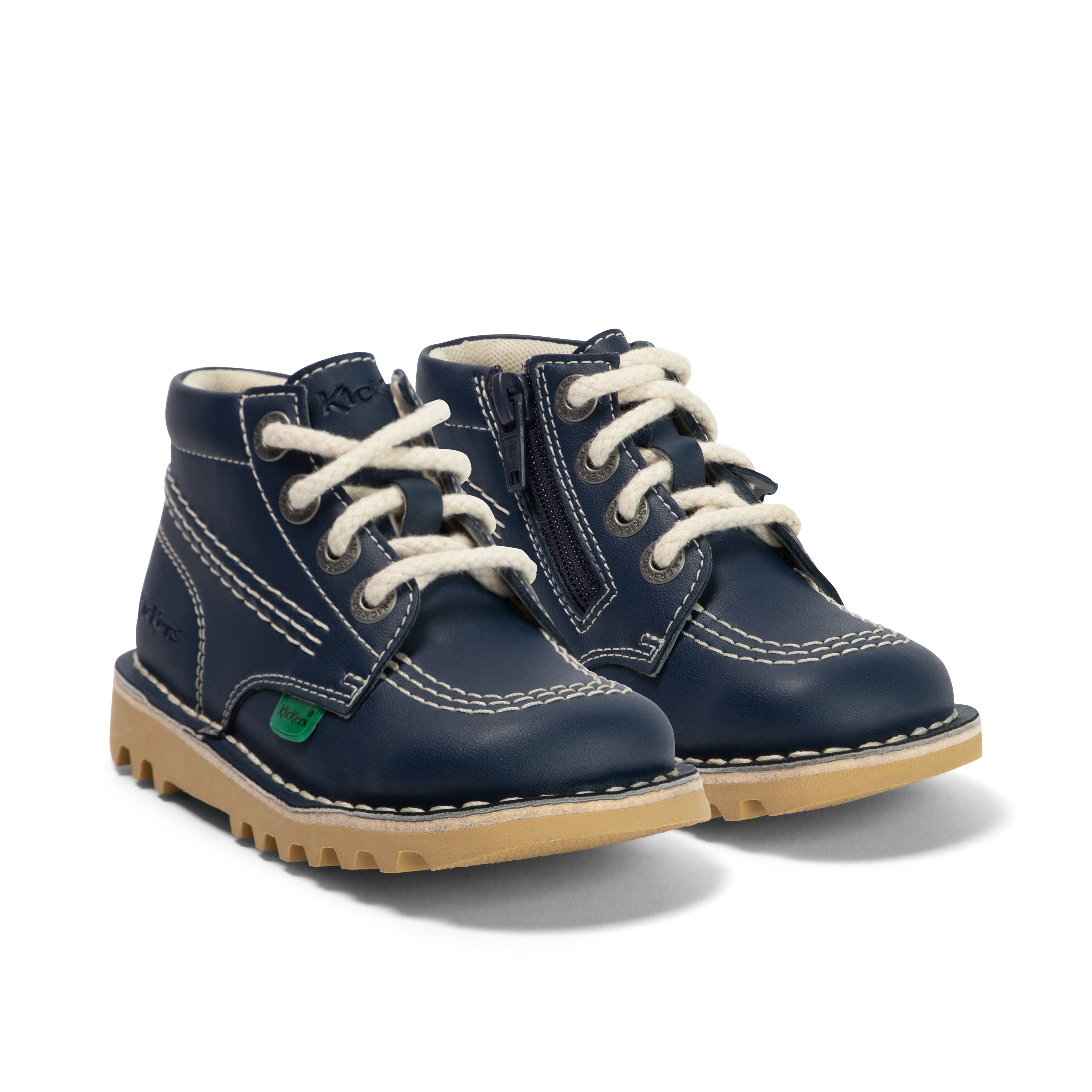 Infant Unisex Kick Hi Zip Leather Alternative Navy - Image 3