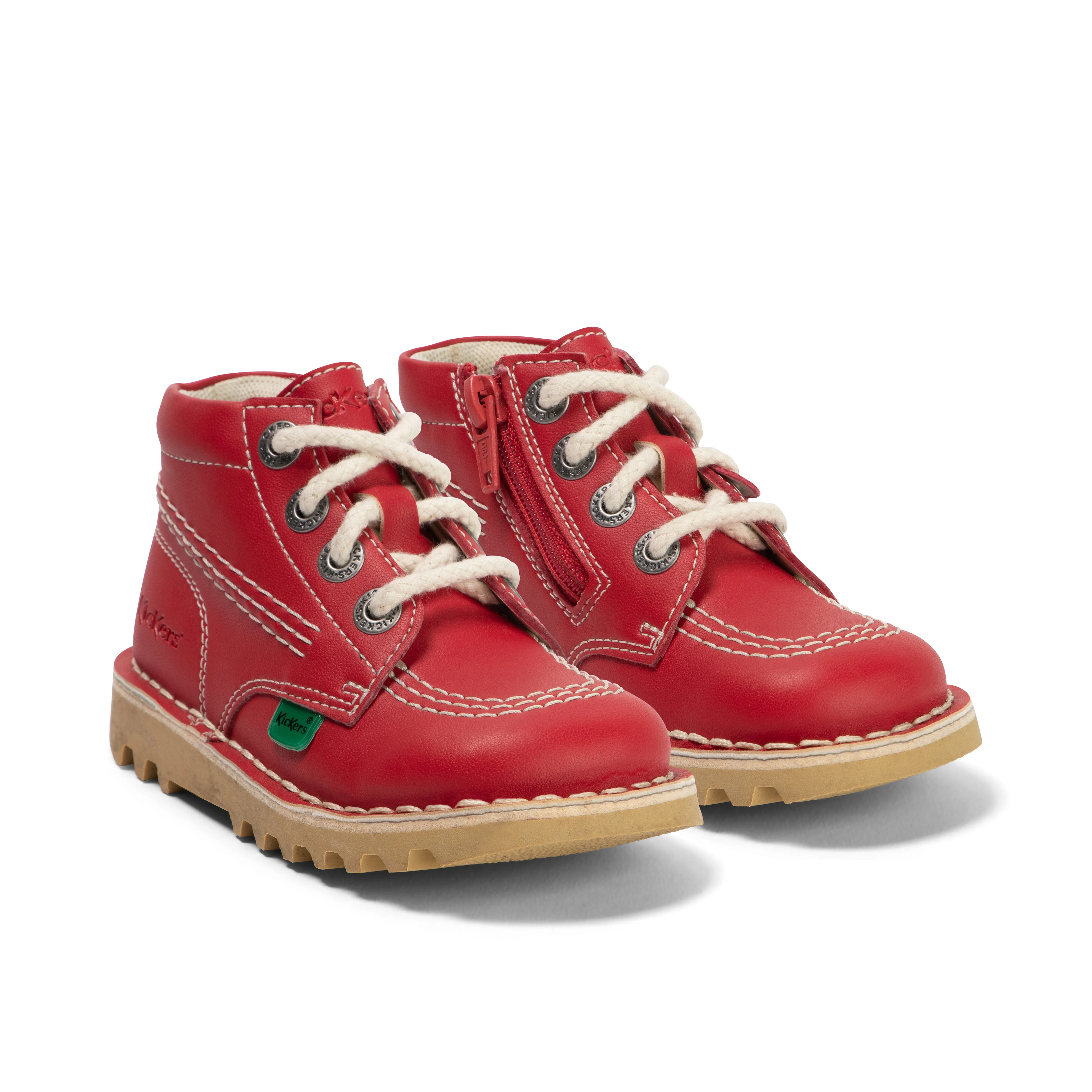 Infant Unisex Kick Hi Zip Leather Alternative Red - Image 3