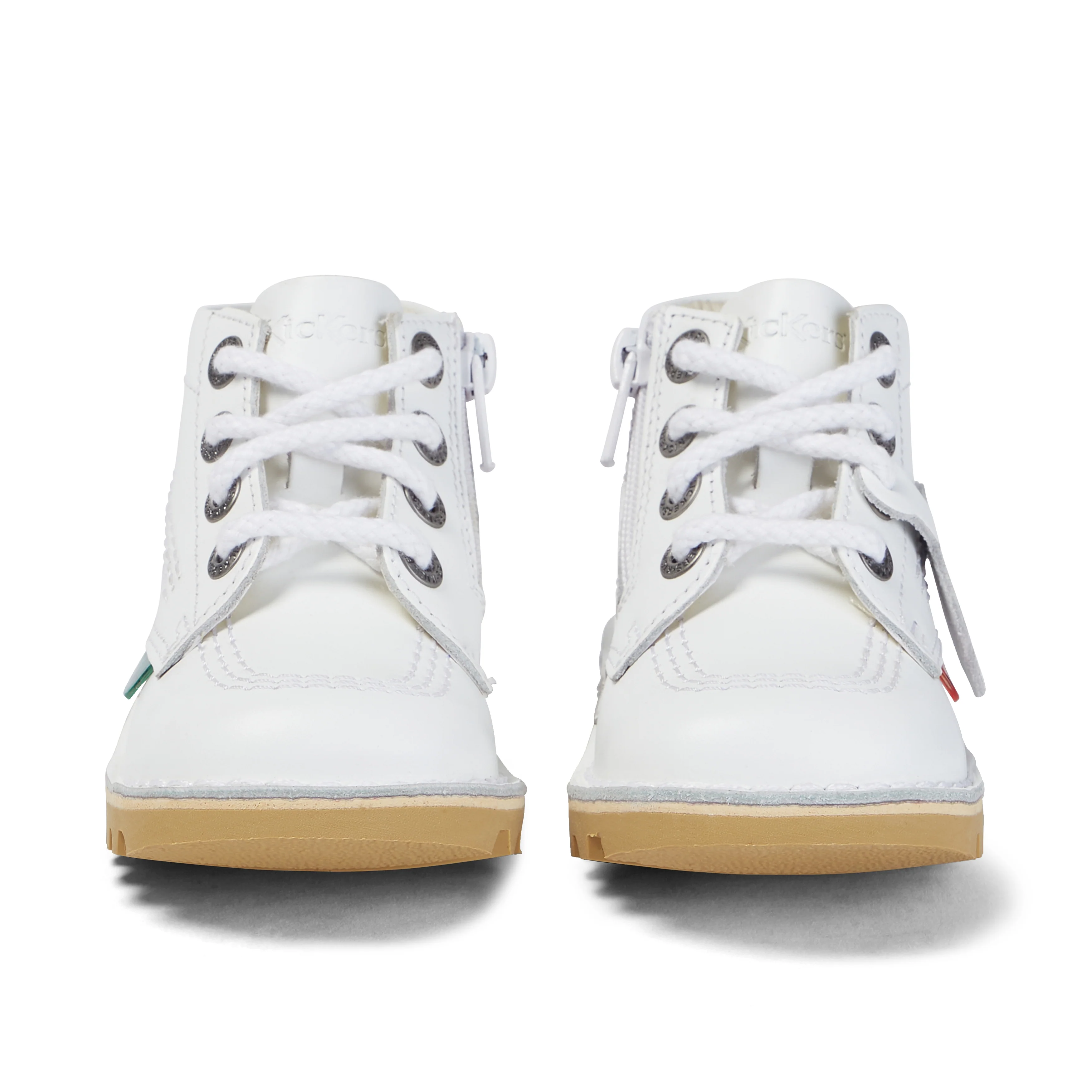 Infant Unisex Kick Hi Zip Leather White - Image 2