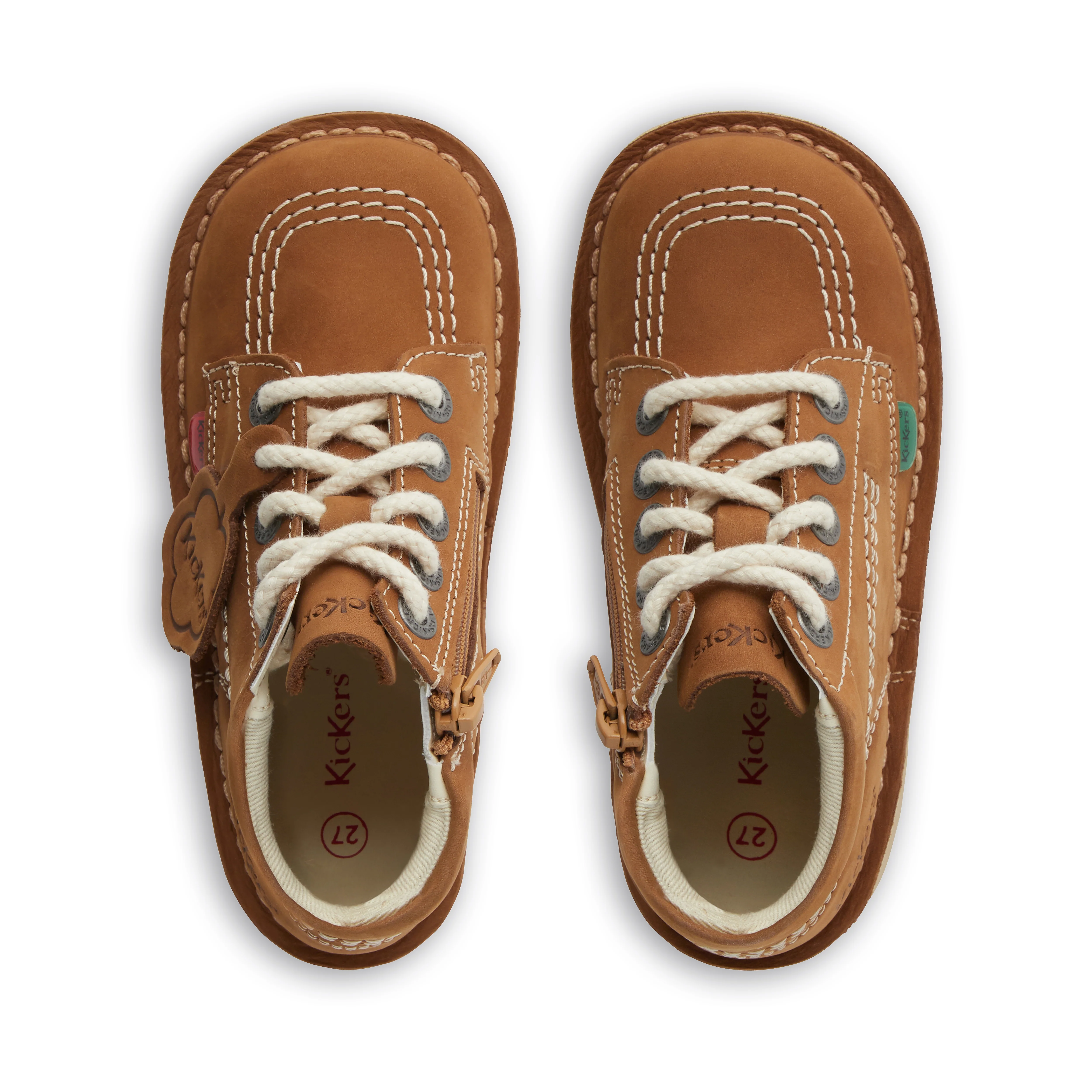 Infant Unisex Kick Hi Zip Nubuck Tan - Image 4