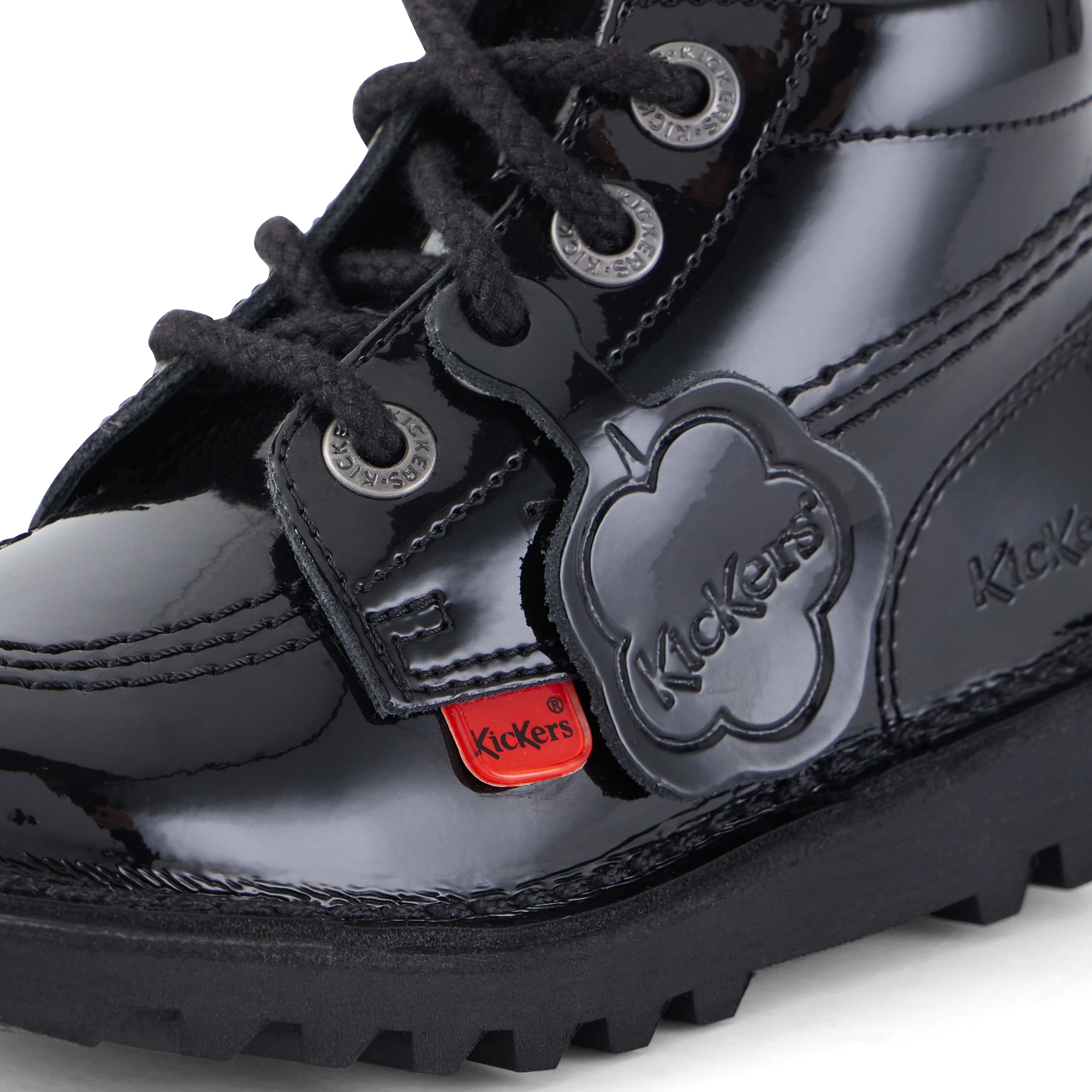 Infant Unisex Kick Hi Zip Patent Leather Black - Image 6