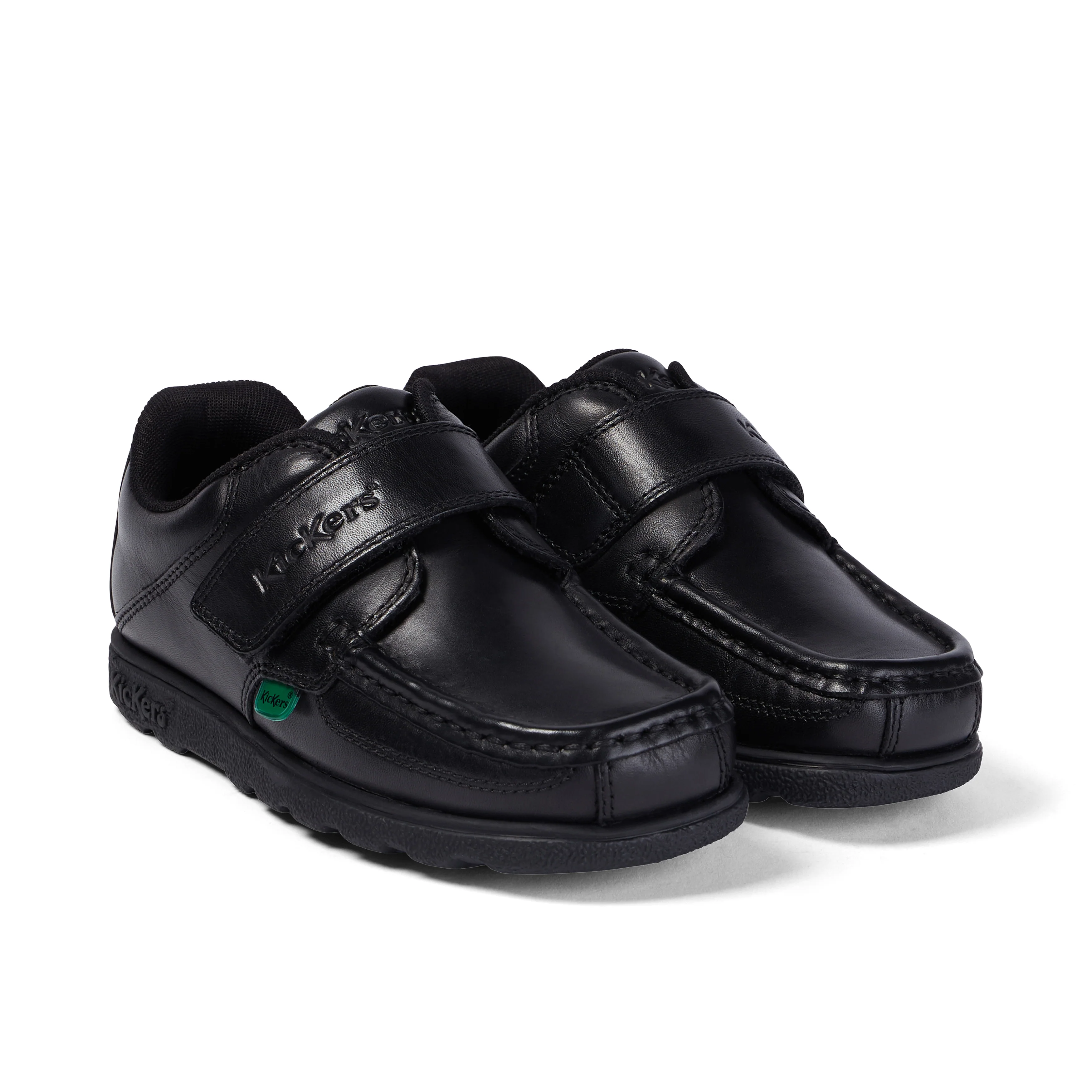 Junior Boys Fragma Strap Leather Black - Image 3