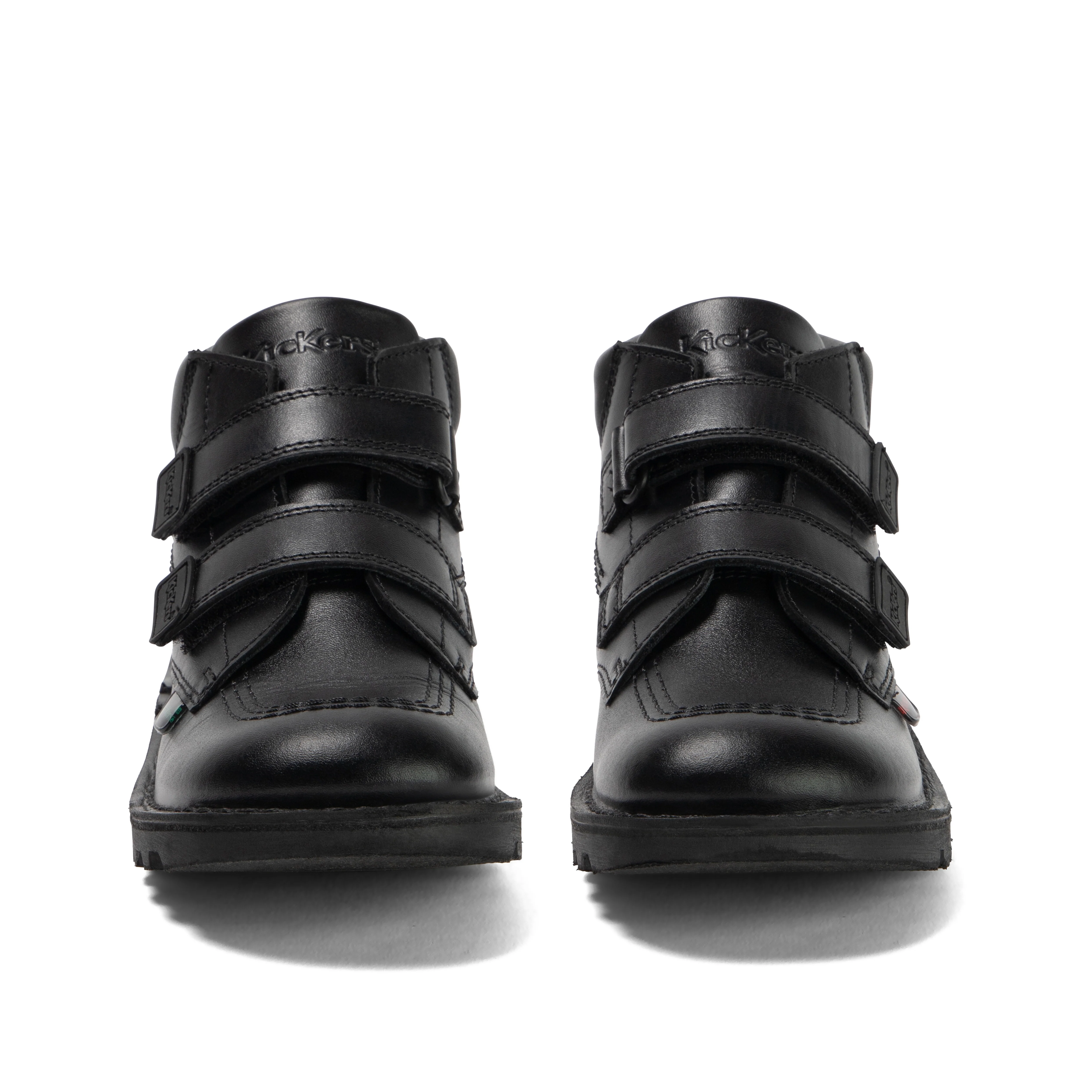 Junior Boys Kick Hi Roll Leather Black - Image 2