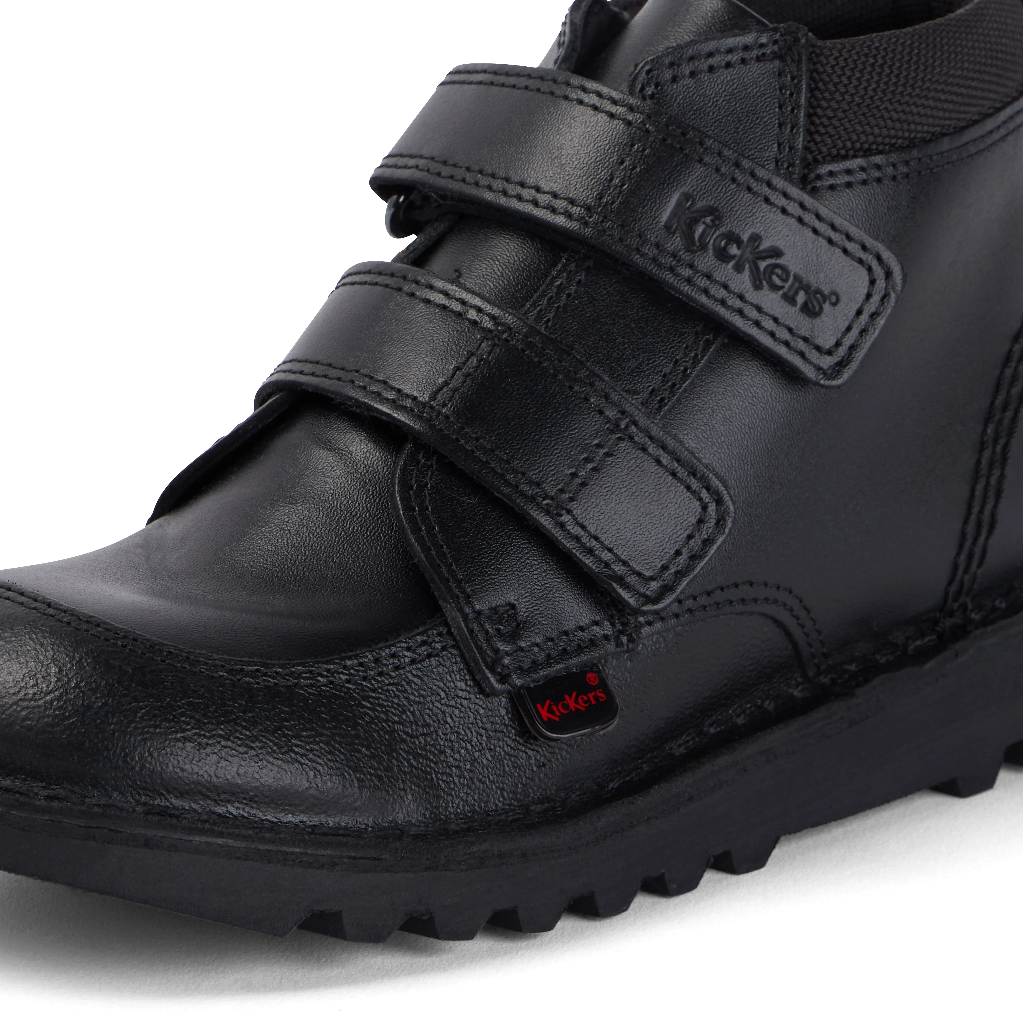 Junior Boys Kick Hi Scuff Leather Black - Image 6