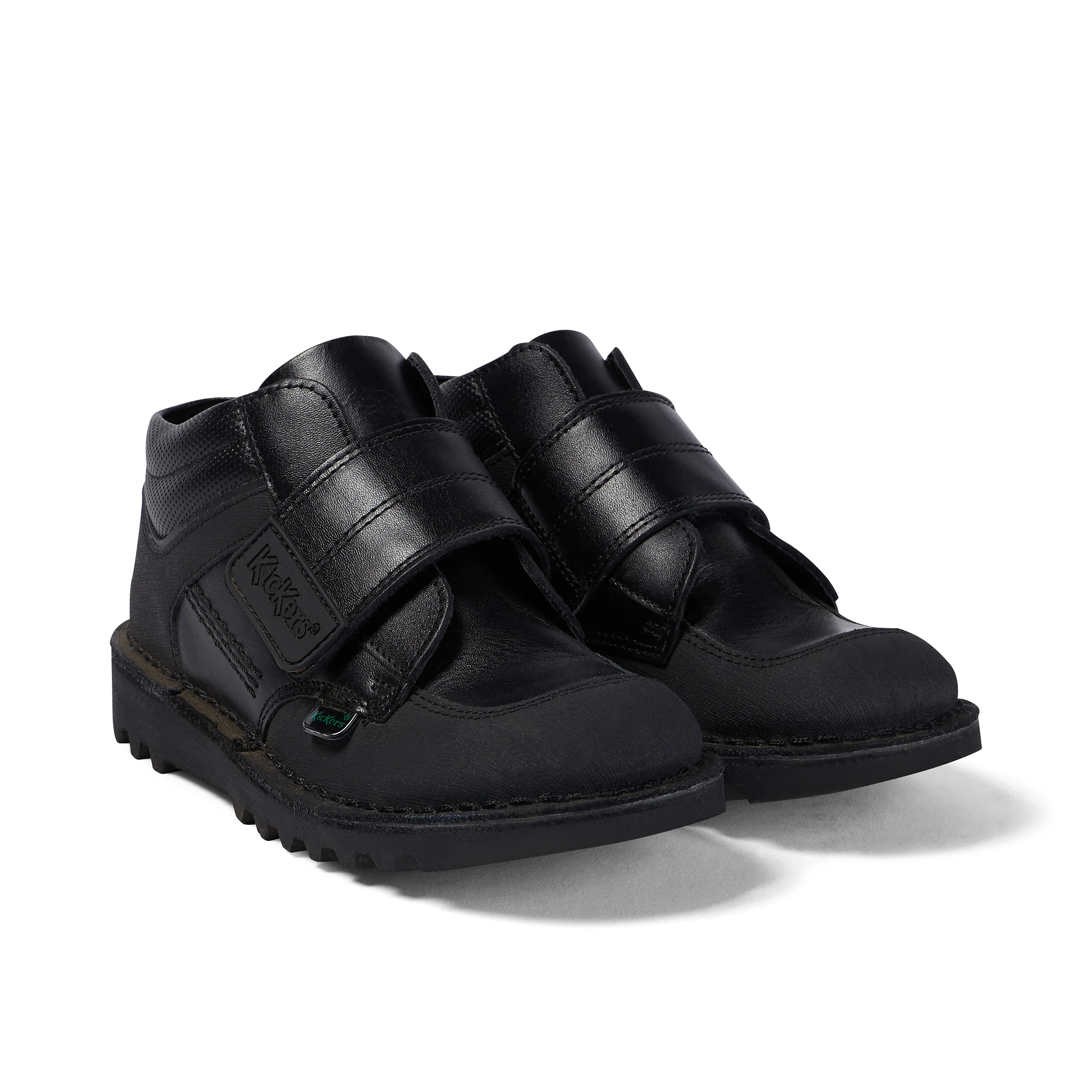 Junior Boys Kick Mid Scuff Leather Black - Image 3