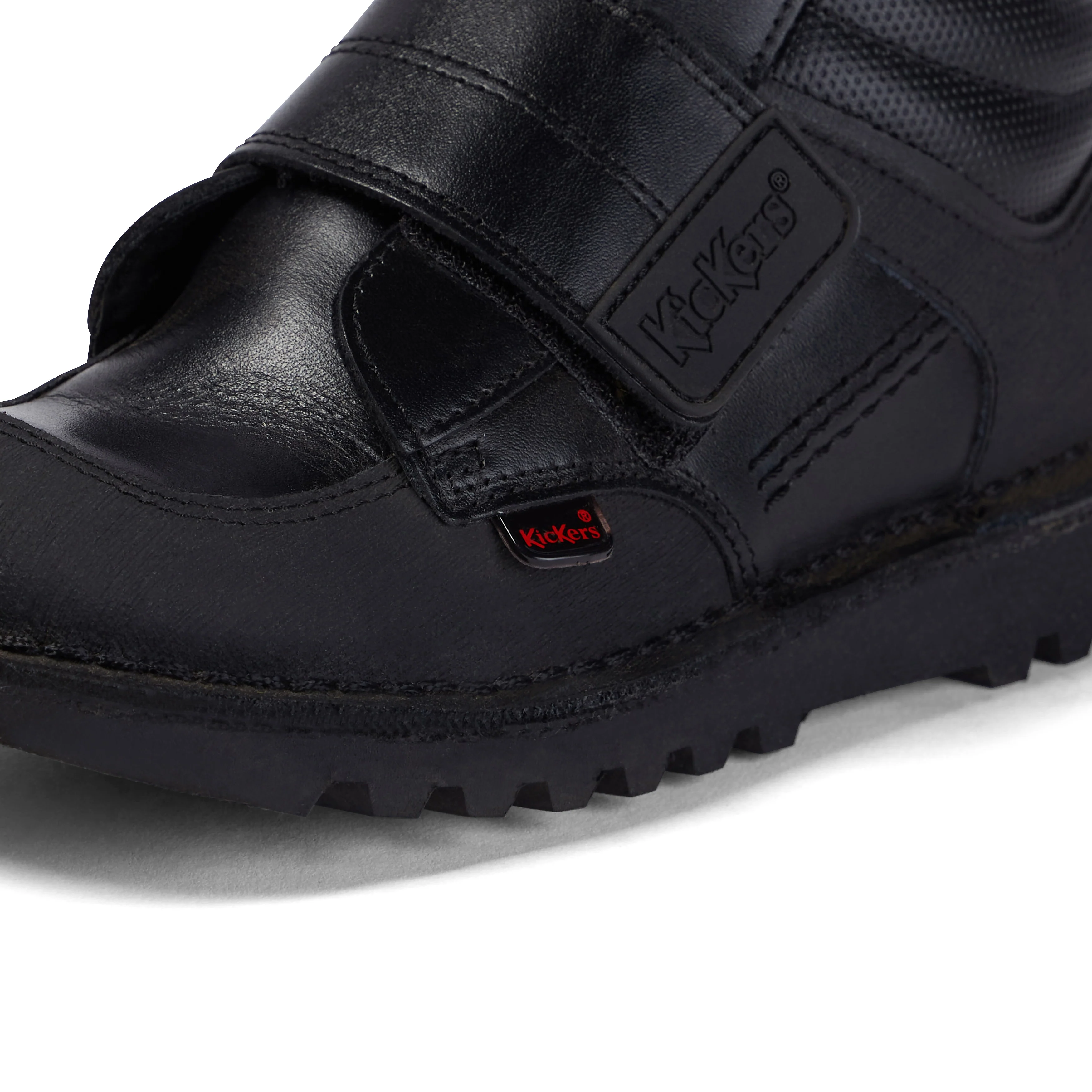 Junior Boys Kick Mid Scuff Leather Black - Image 6