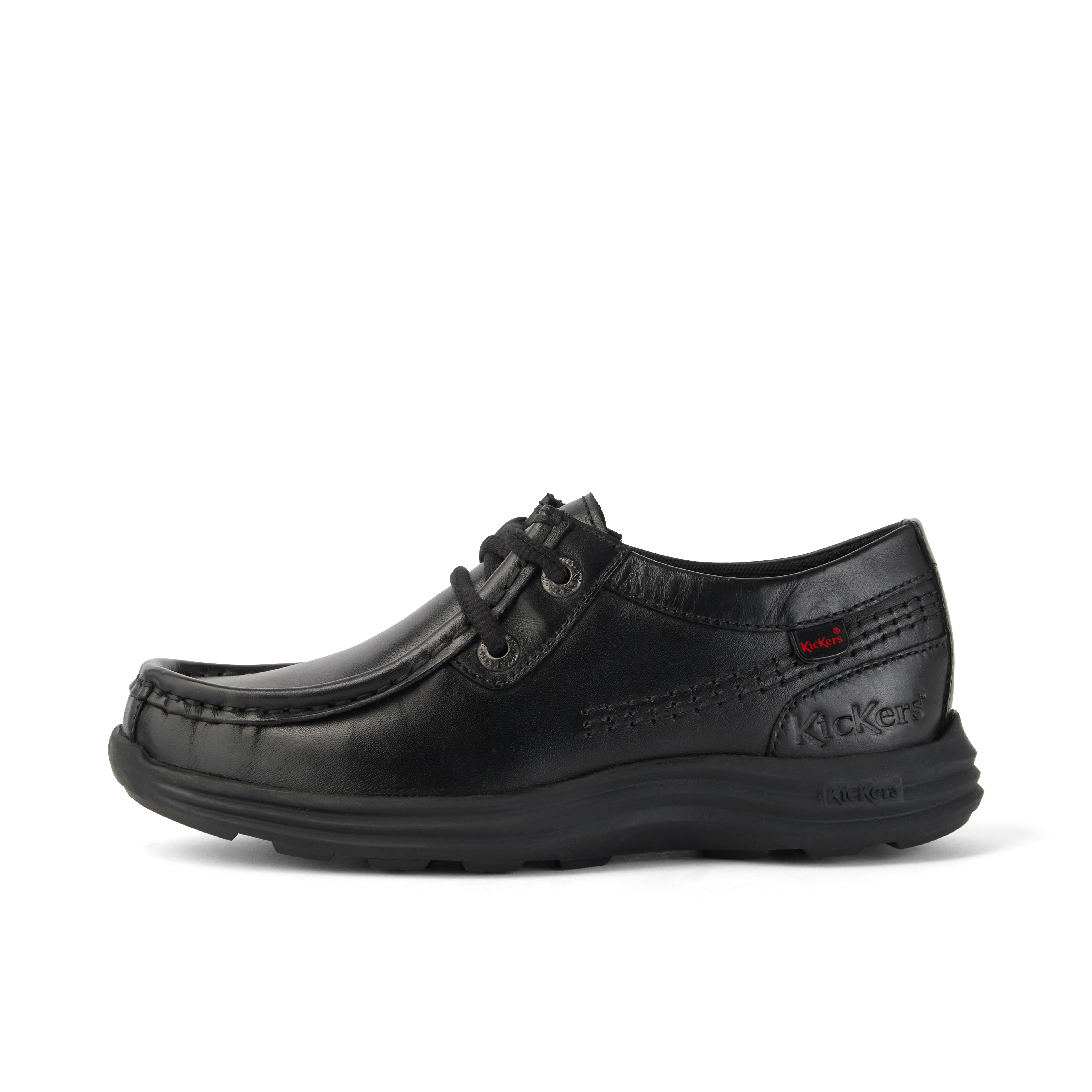 Junior Boys Reasan Moc Leather Black