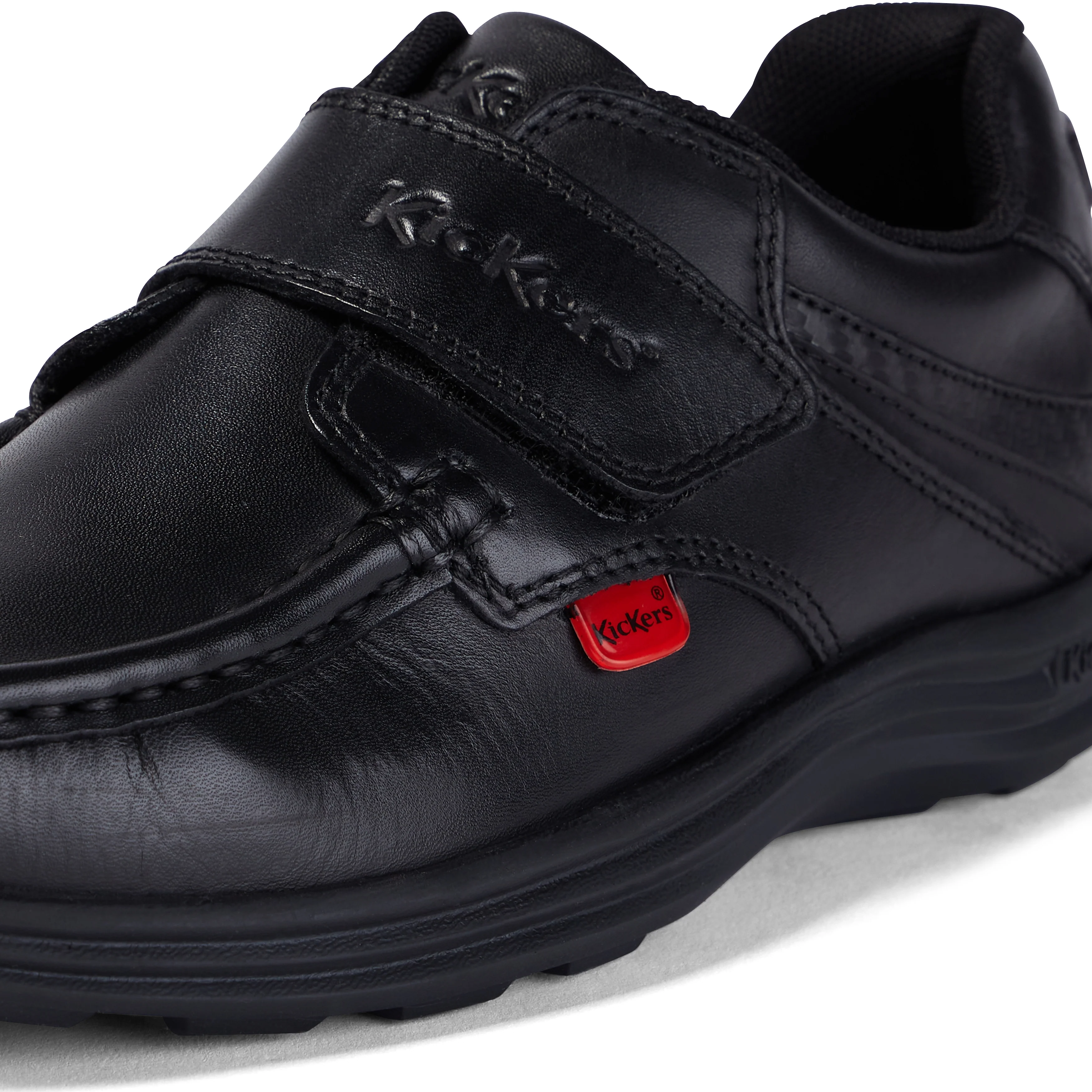 Junior Boys Reasan Strap Leather Black - Image 6