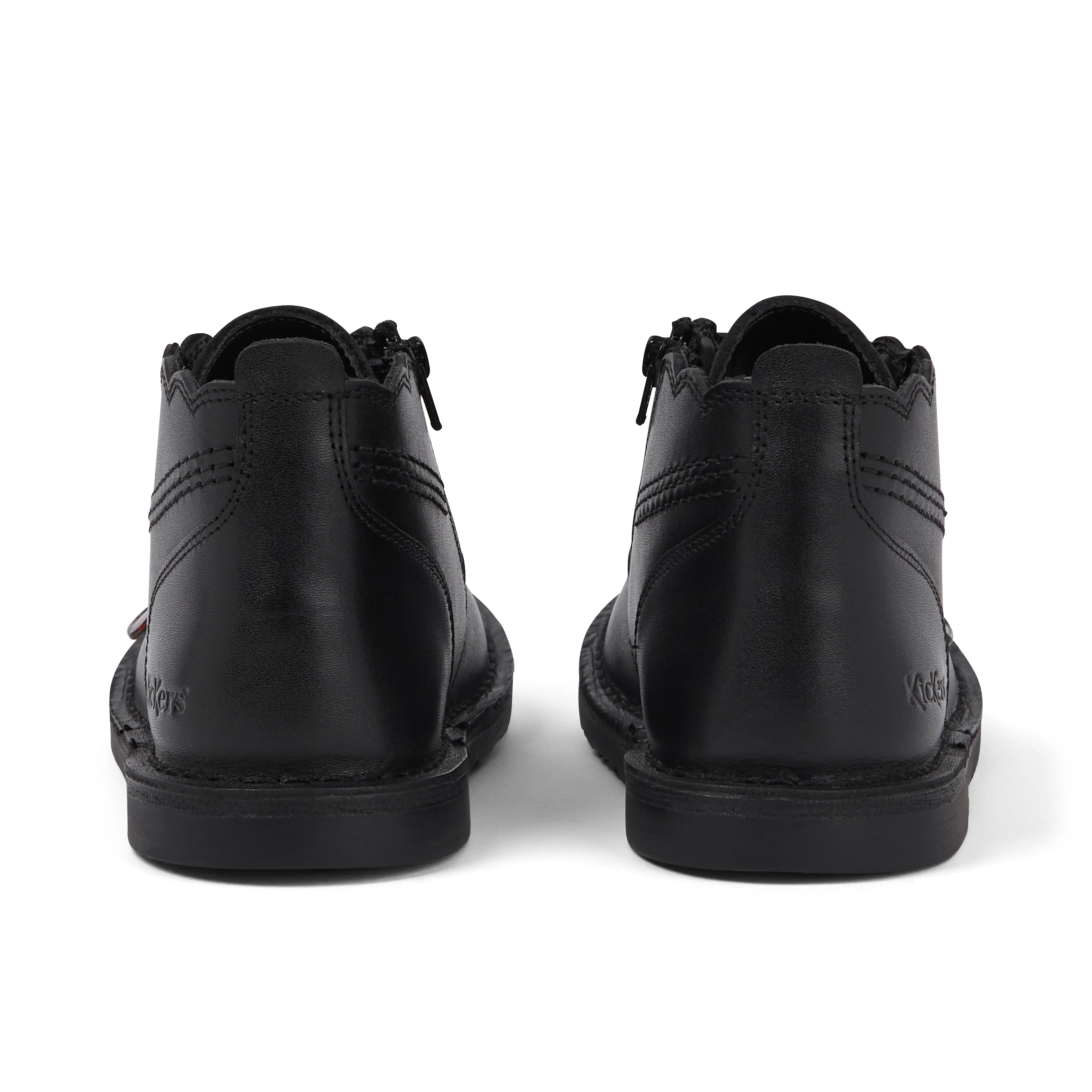 Junior Girls Adlar Hi Scallop Leather Boots Black - Image 5