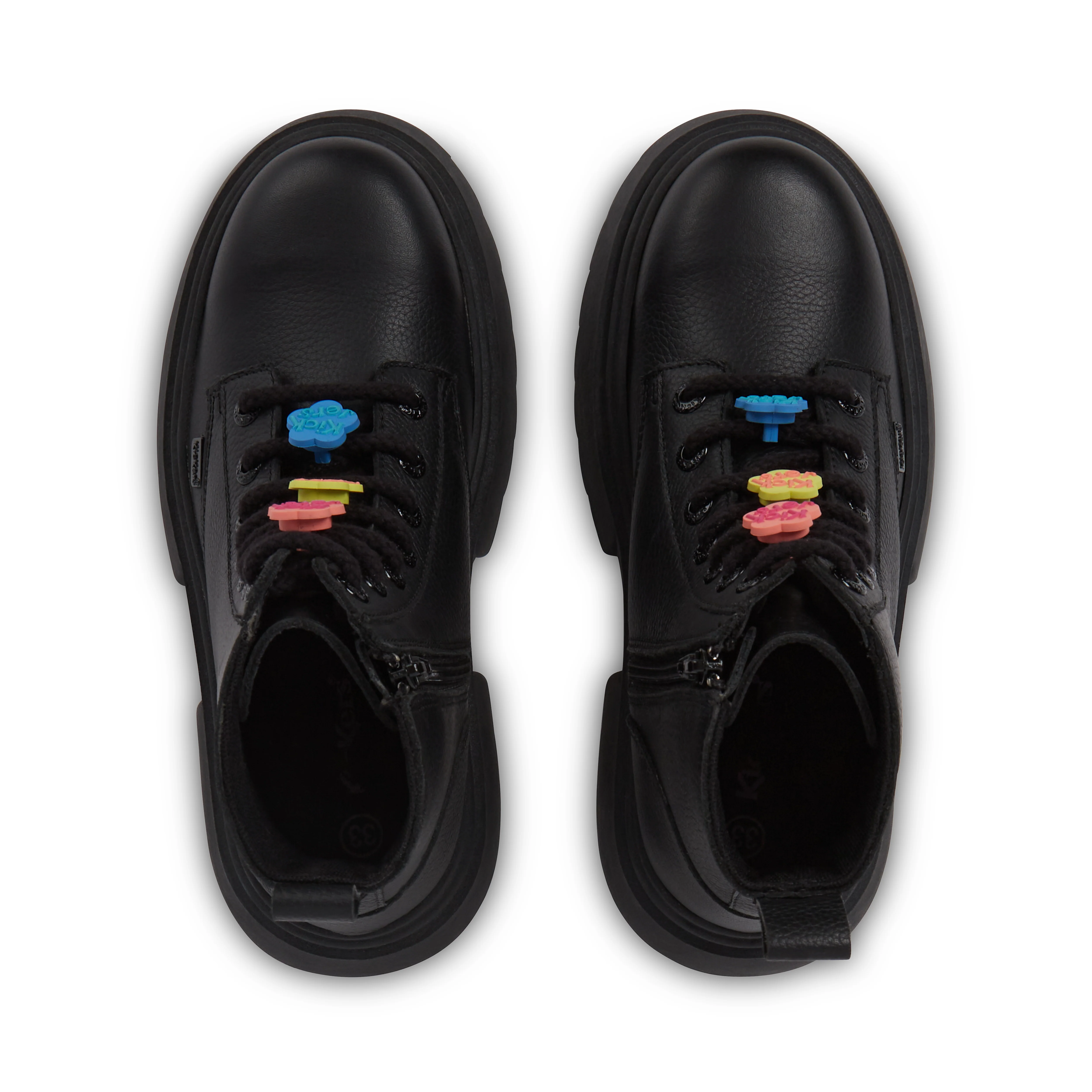 Junior Girls Kenzi Boot Charm Leather Black - Image 4