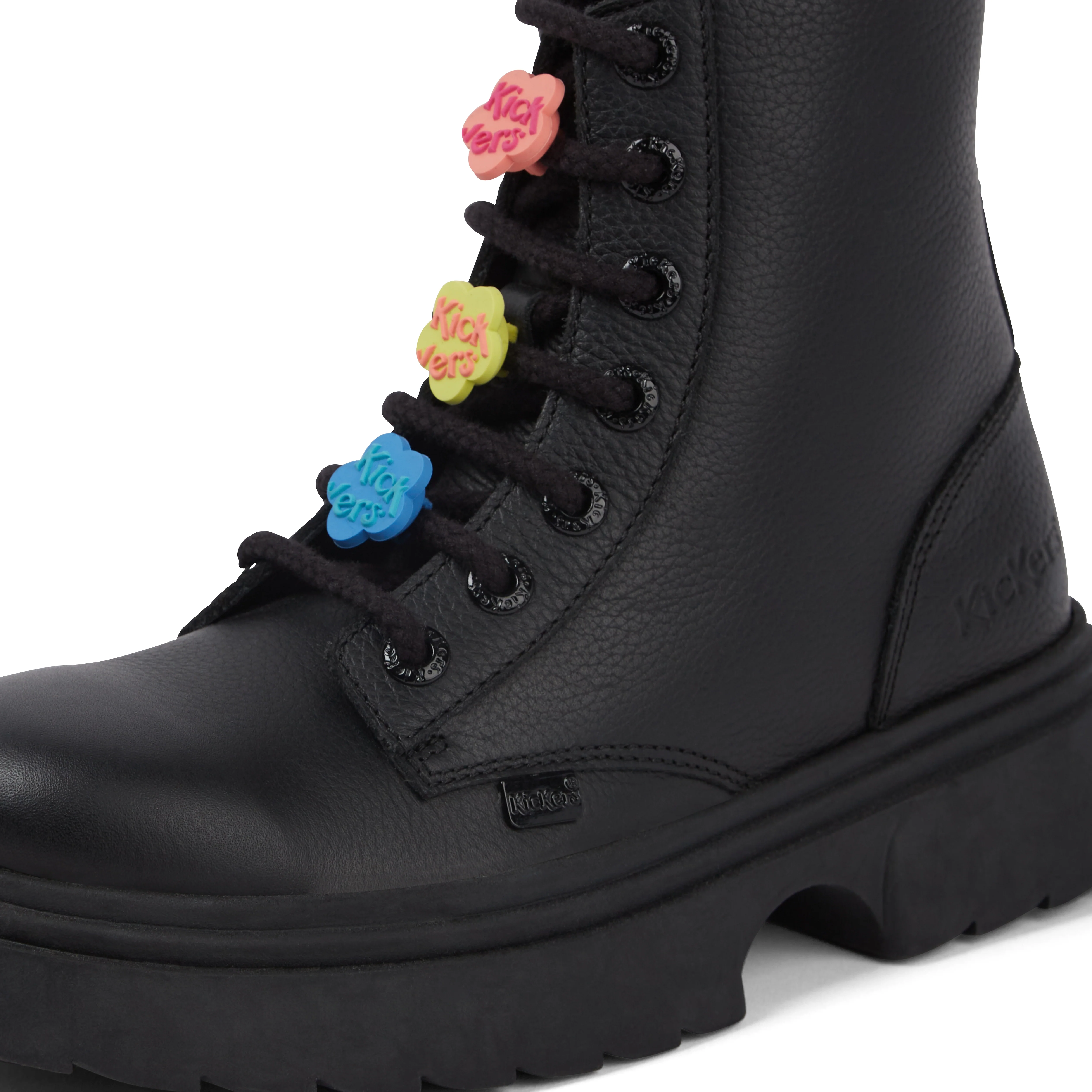 Junior Girls Kenzi Boot Charm Leather Black - Image 6