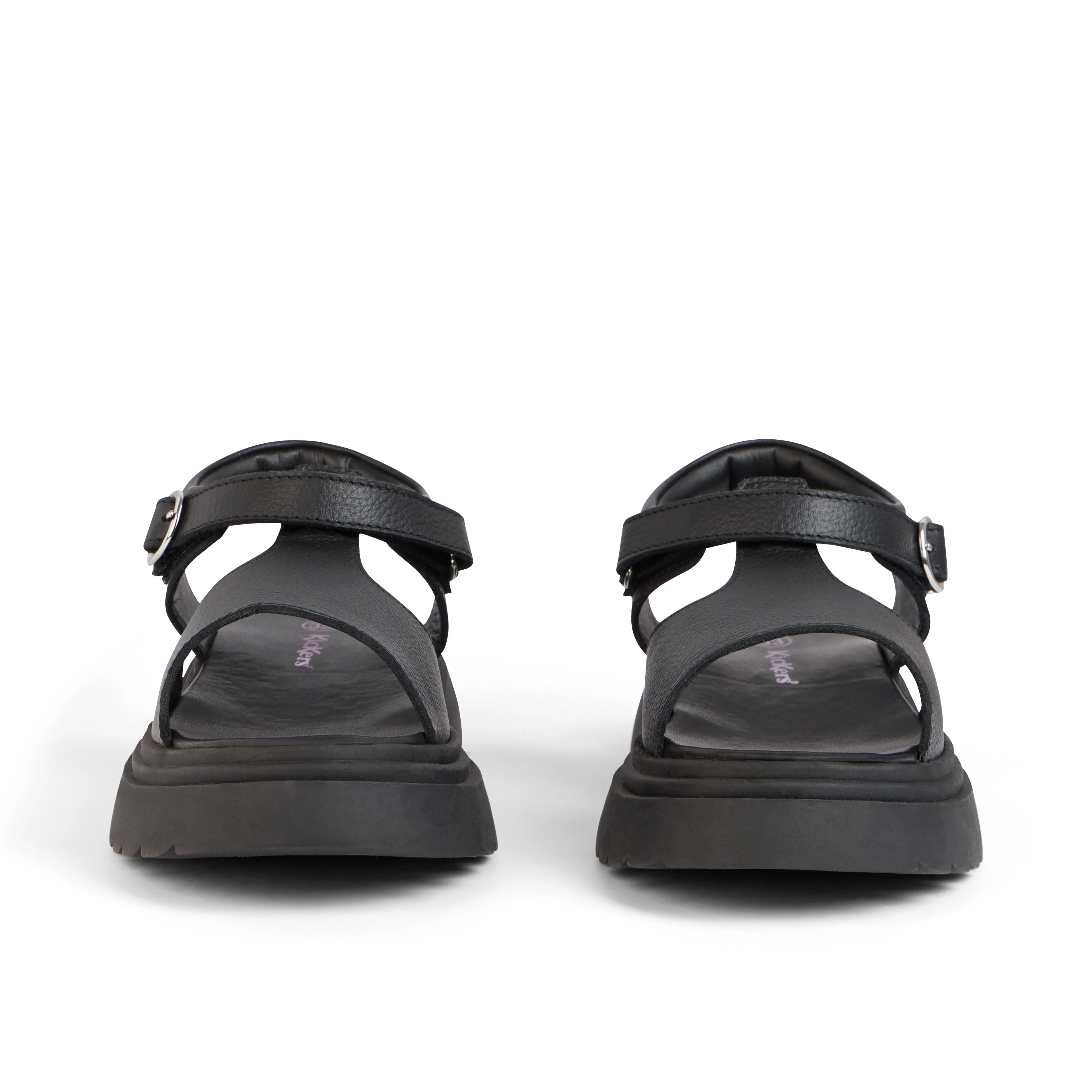 Junior Girls Kenzi Sandals Leather Black - Image 6