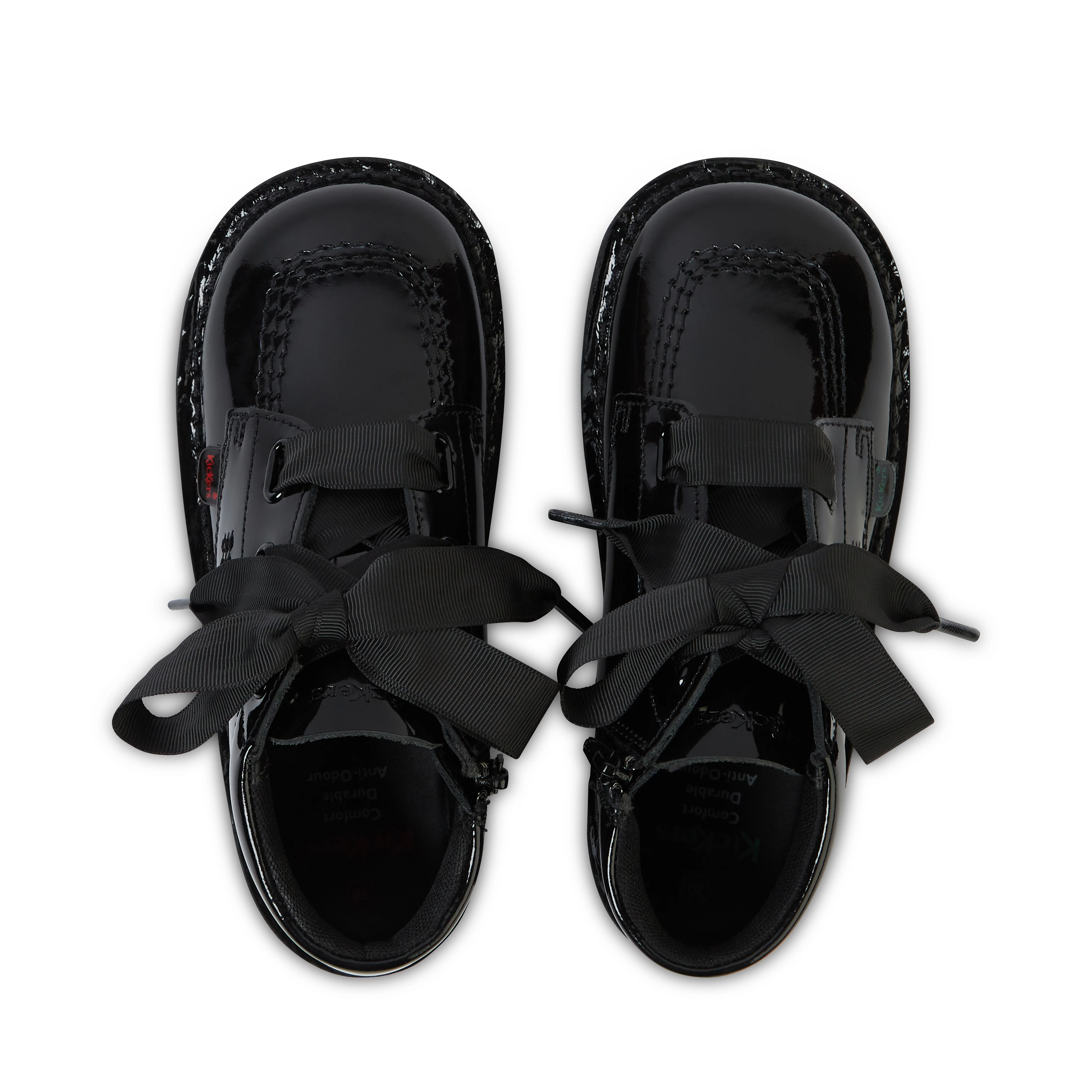Junior Girls Kick Hi Ribbon Patent Leather Black - Image 4