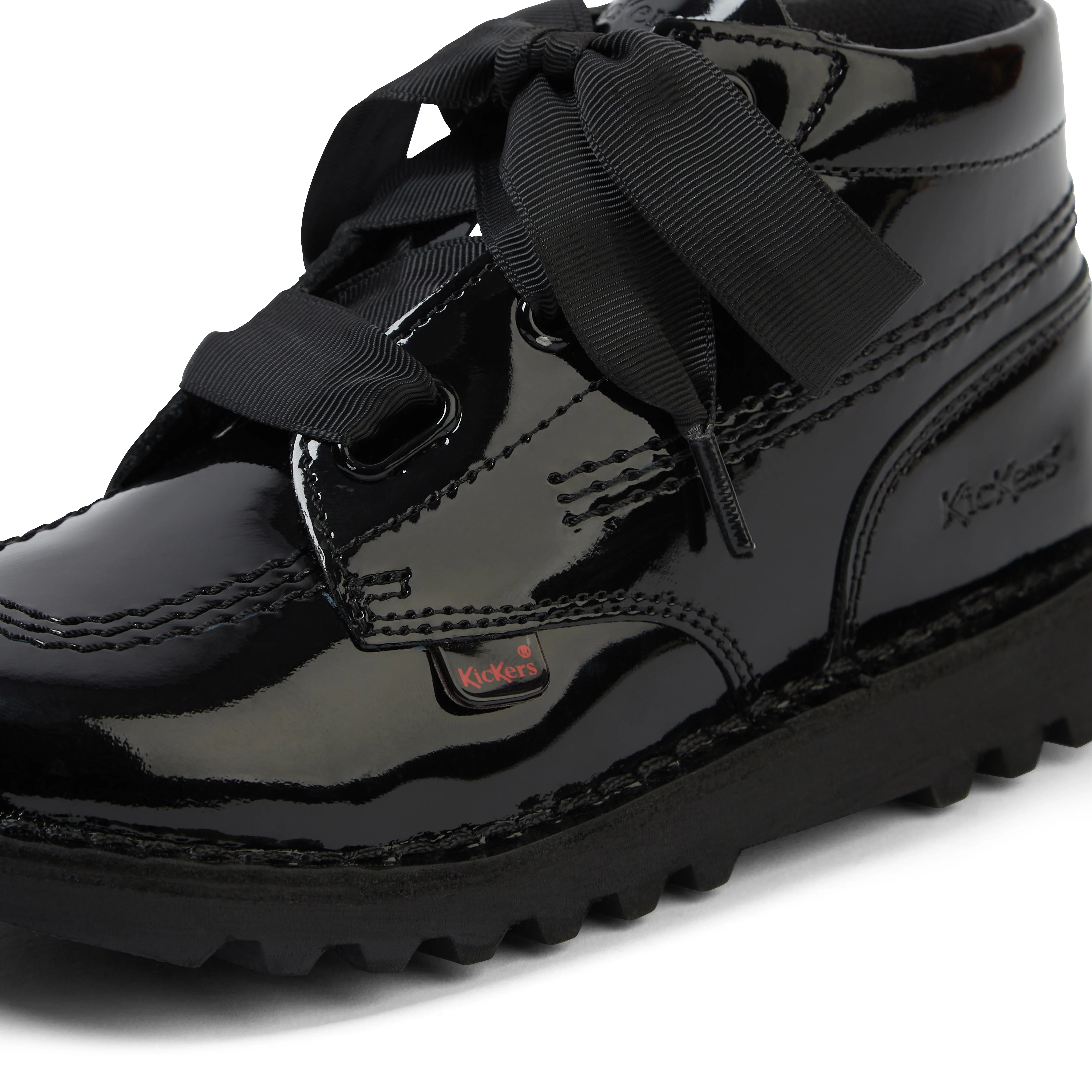 Junior Girls Kick Hi Ribbon Patent Leather Black - Image 6
