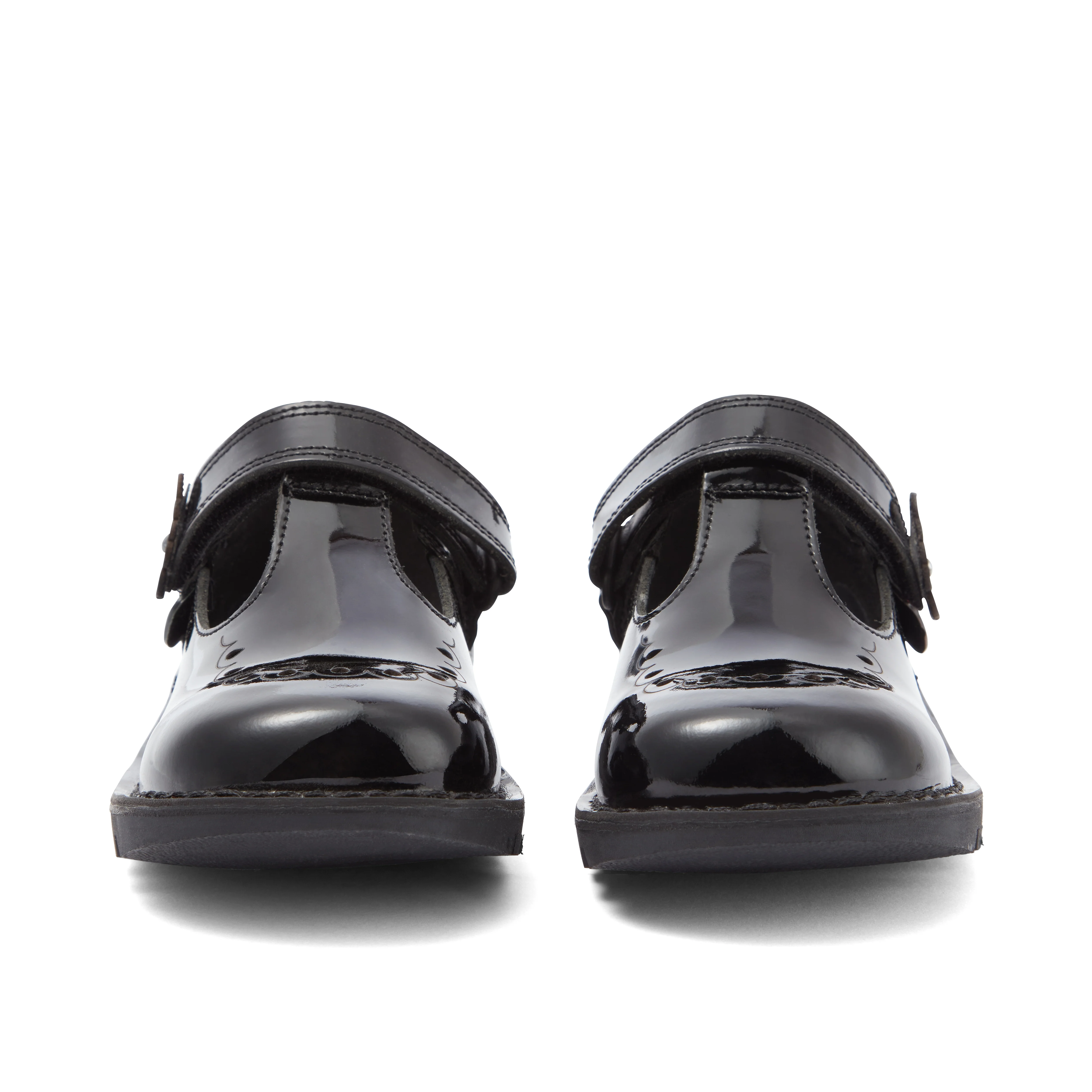 Junior Girls Kick T Bar Bloom Patent Leather Black - Image 2