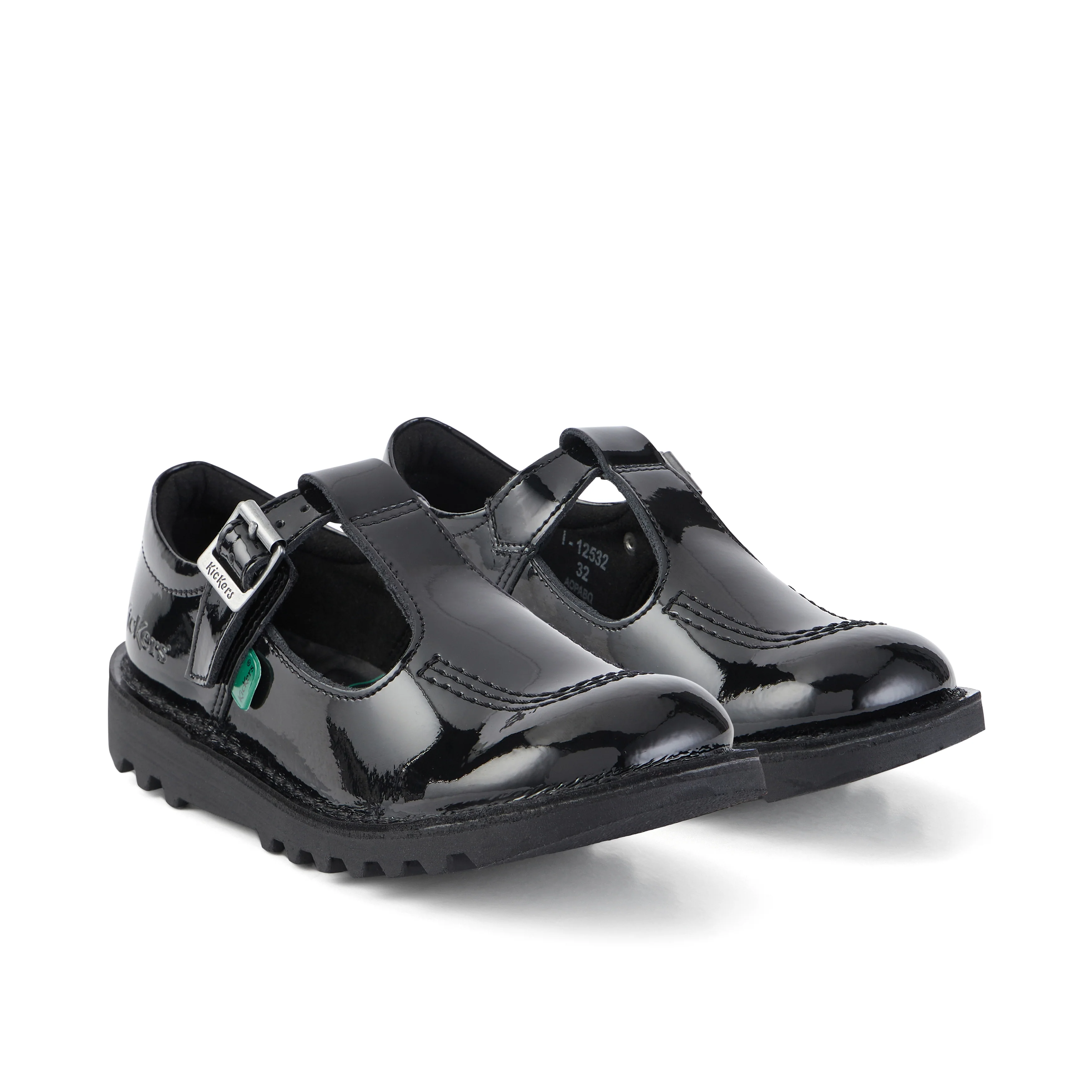 Junior Girls Kick T Bar Patent Leather Black - Image 3
