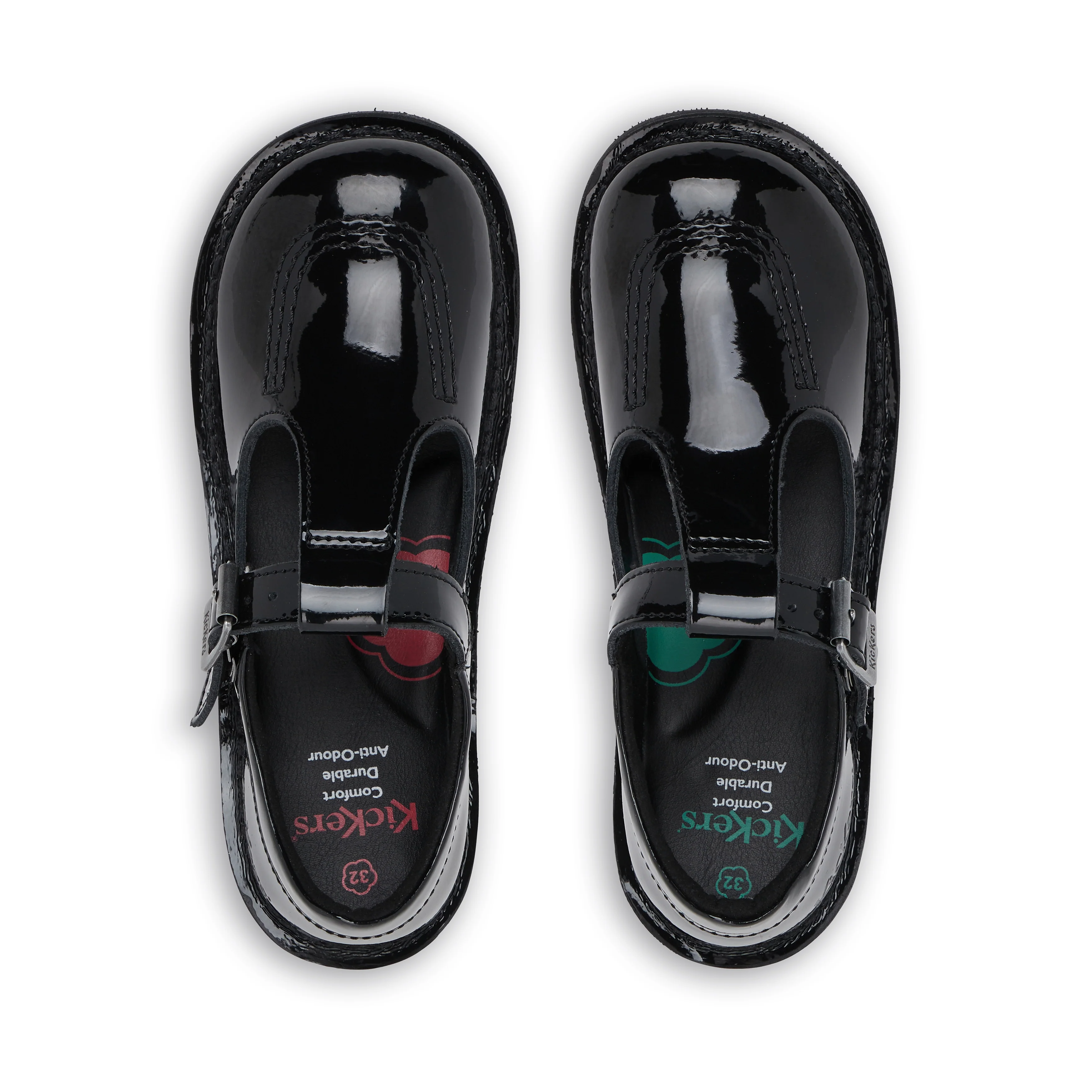 Junior Girls Kick T Bar Patent Leather Black - Image 4