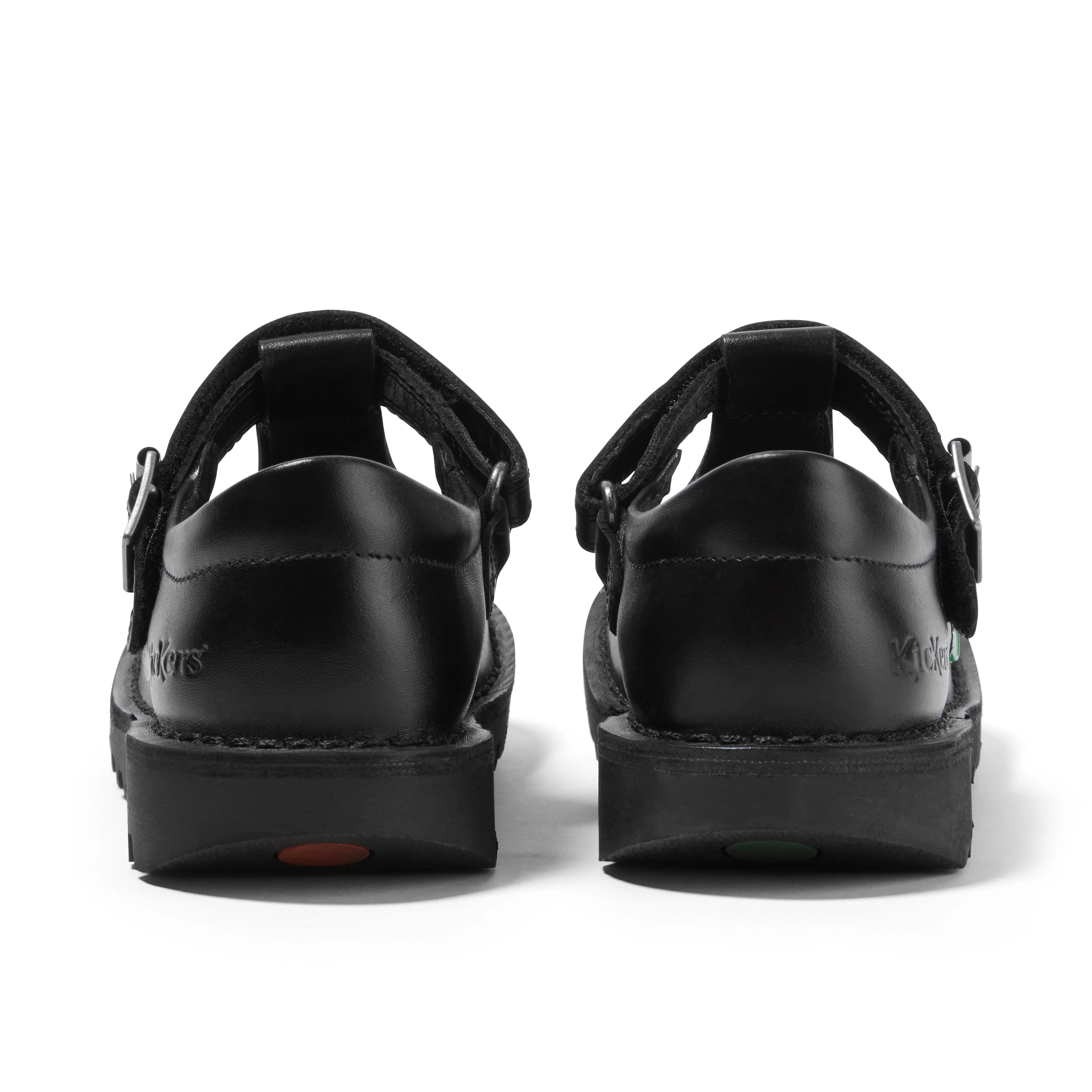 Junior Girls Kick T Bar Vel Leather Black - Image 5