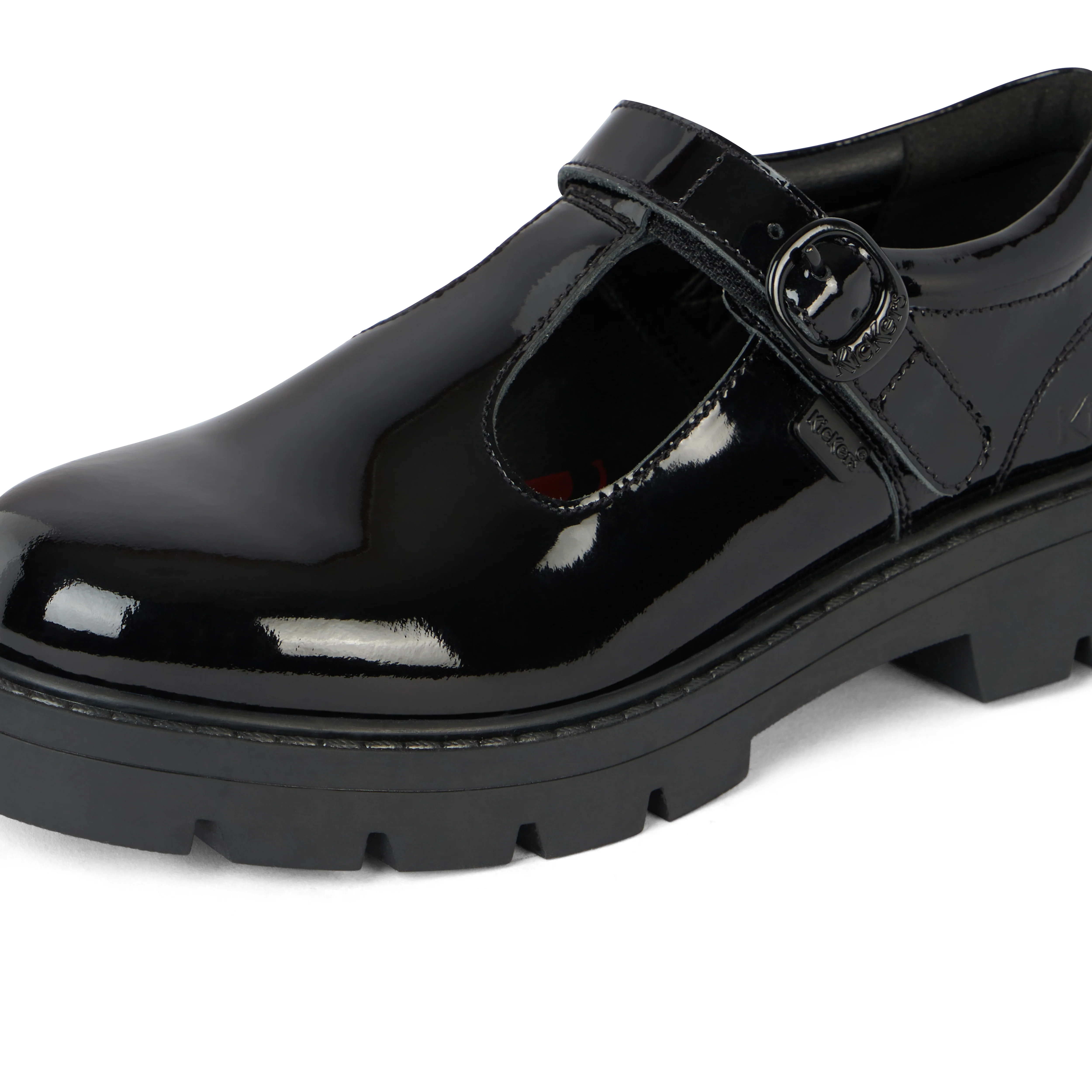 Junior Girls Kori T Bar Patent Leather Black - Image 6