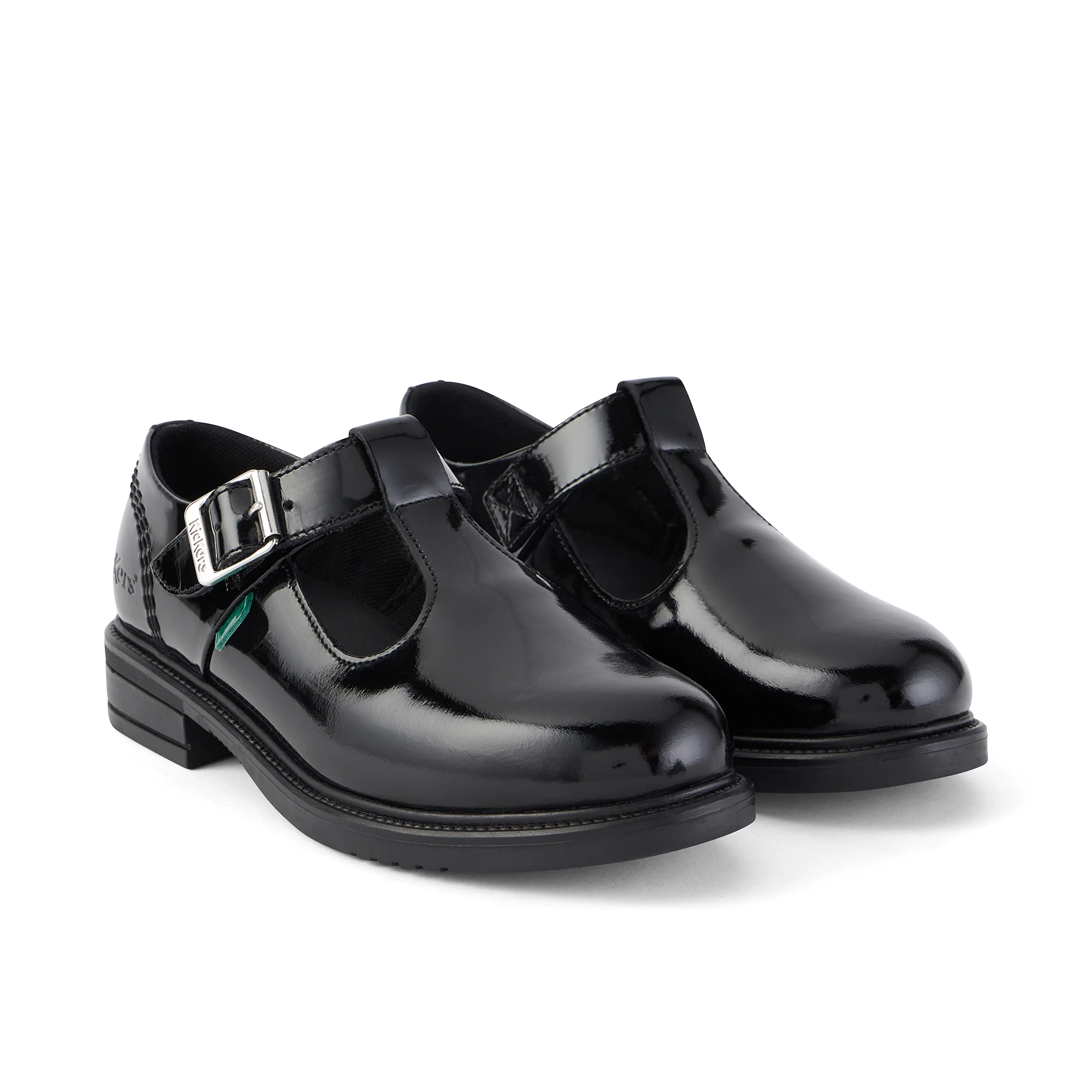 Junior Girls Lach T-Bar Patent Leather Black - Image 3