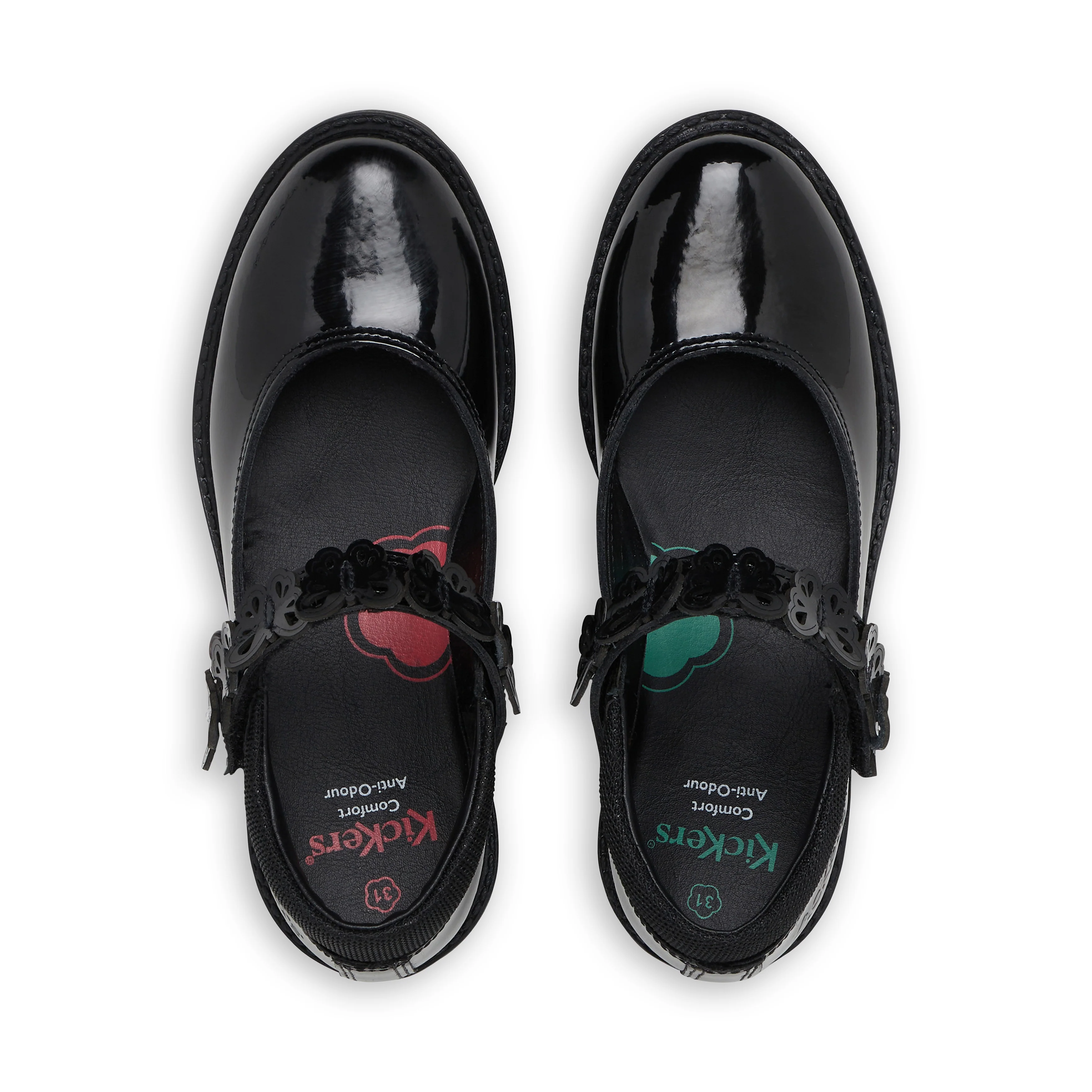 Junior Girls Lachly Butterfly MJ Patent Leather Black - Image 4