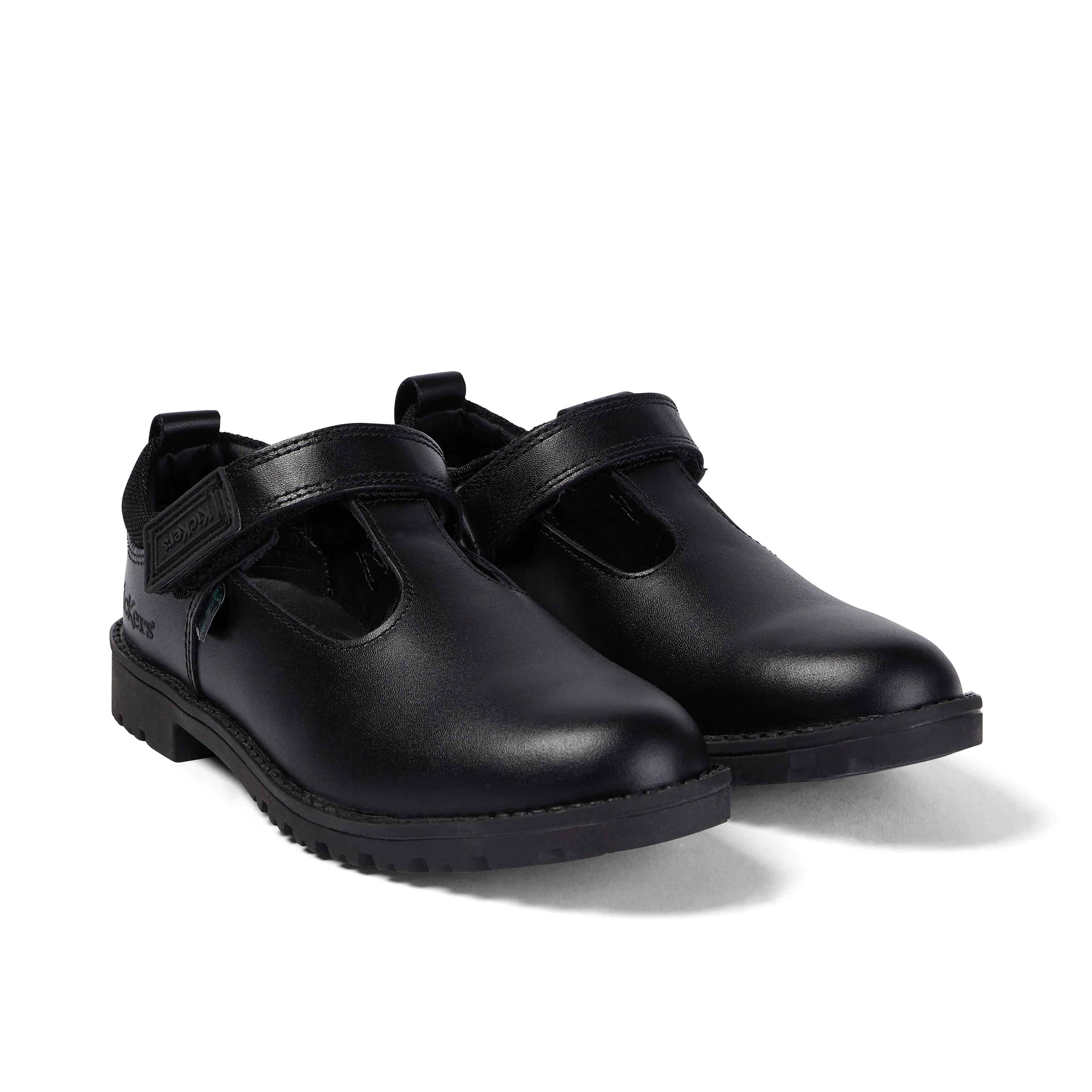 Junior Girls Lachly T-Bar Leather Black - Image 3