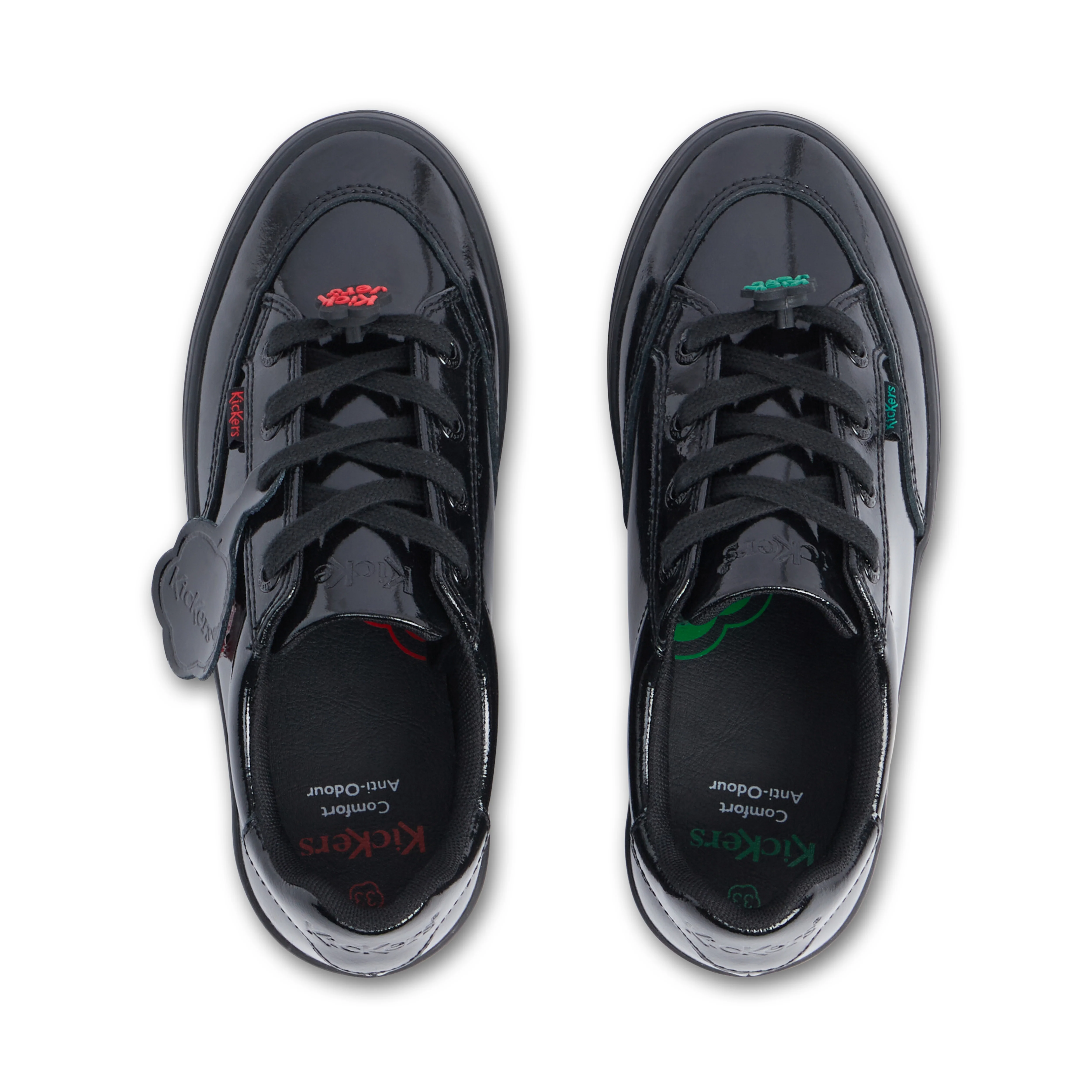 Junior Girls Tovni Stack Lo Flower Patent Leather Black - Image 4