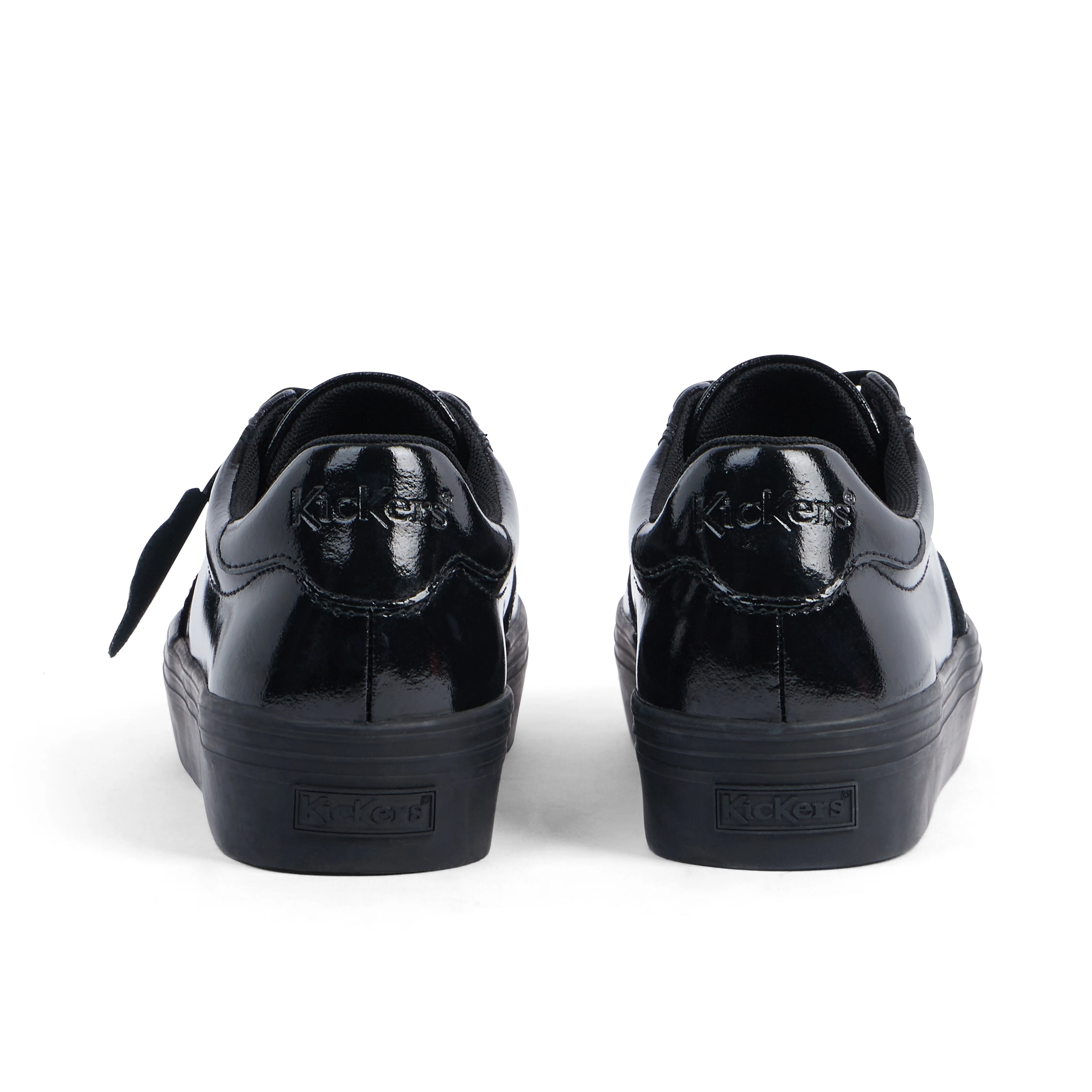 Junior Girls Tovni Stack Lo Flower Patent Leather Black - Image 5
