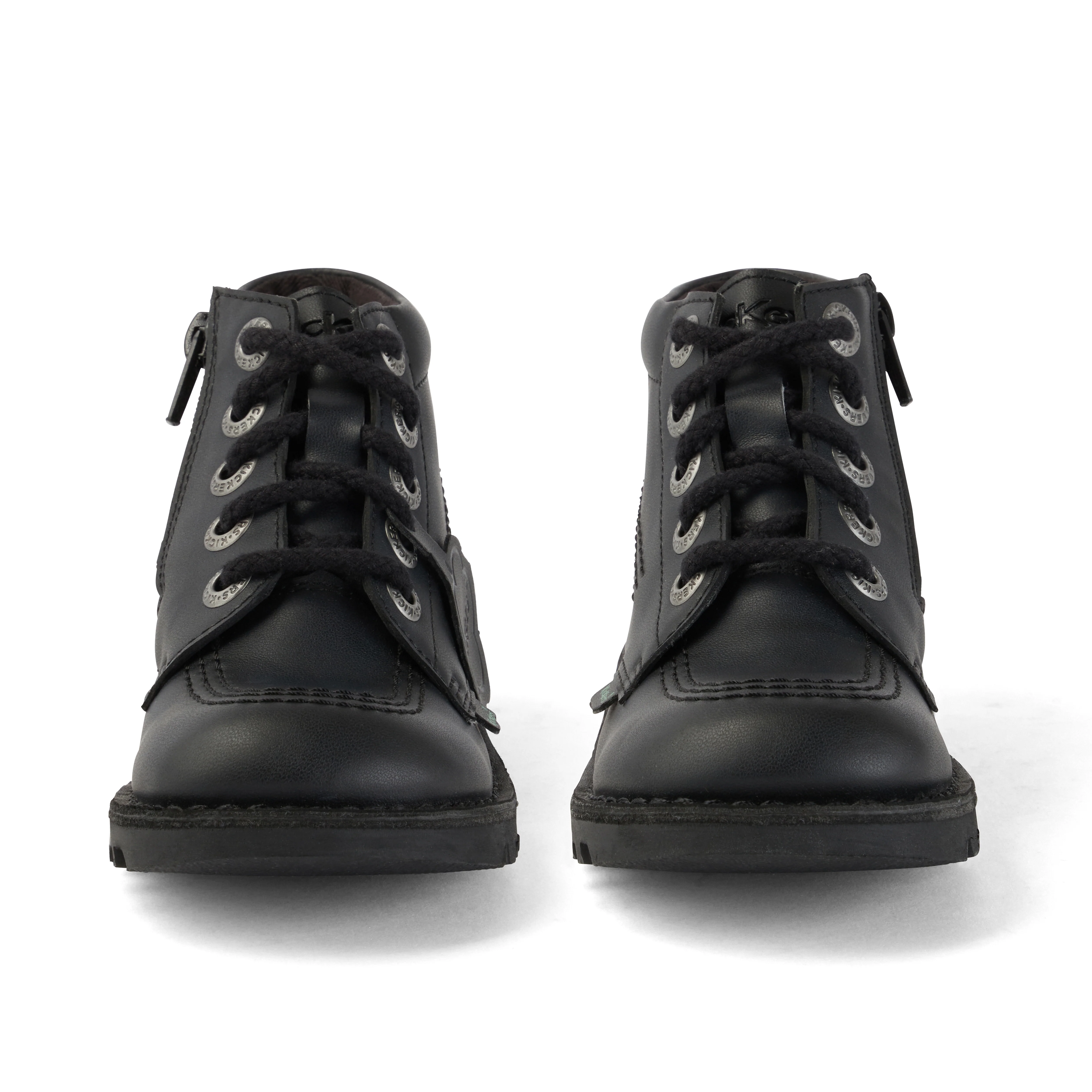 Junior Unisex Kick Hi Zip Leather Alternative Black - Image 2