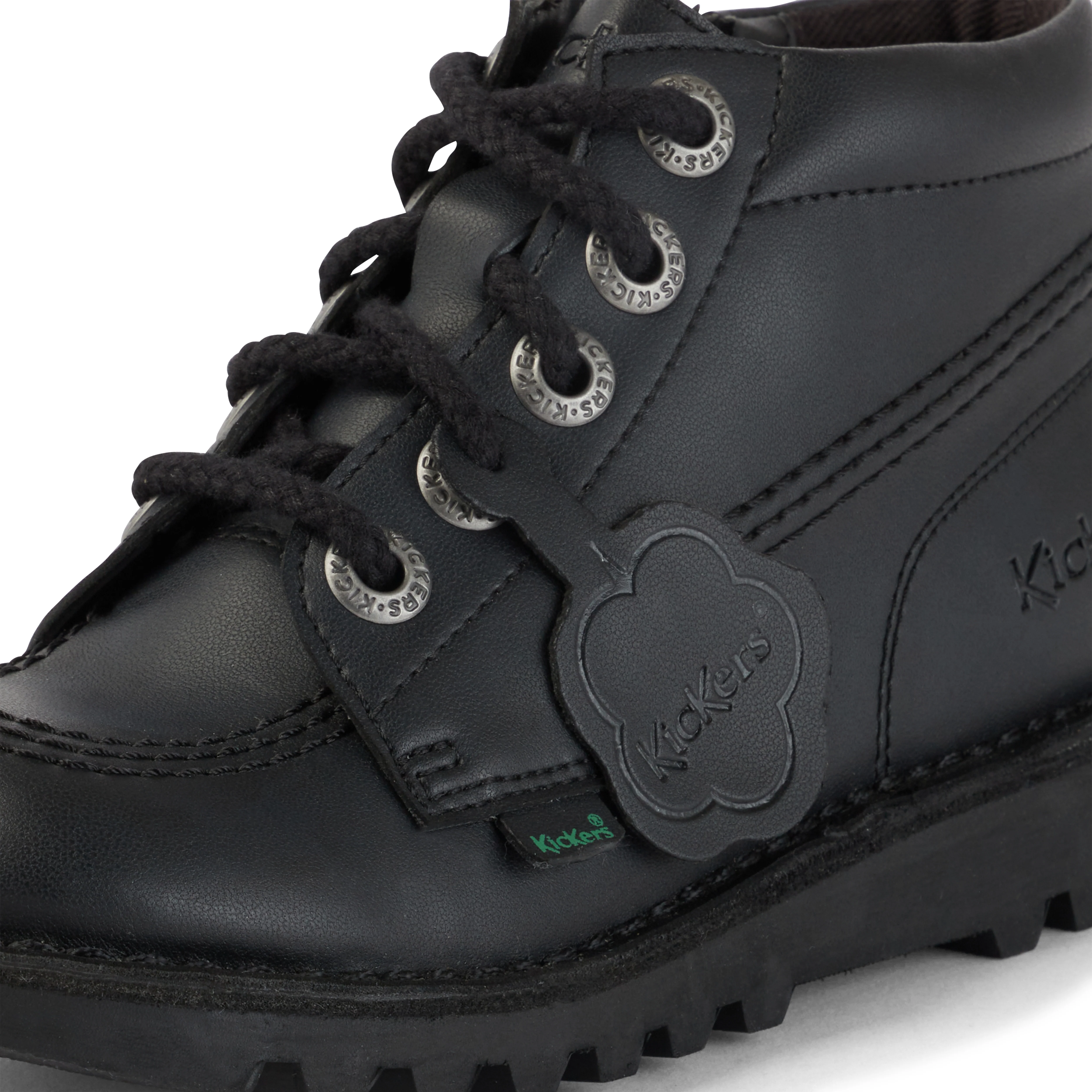 Junior Unisex Kick Hi Zip Leather Alternative Black - Image 6