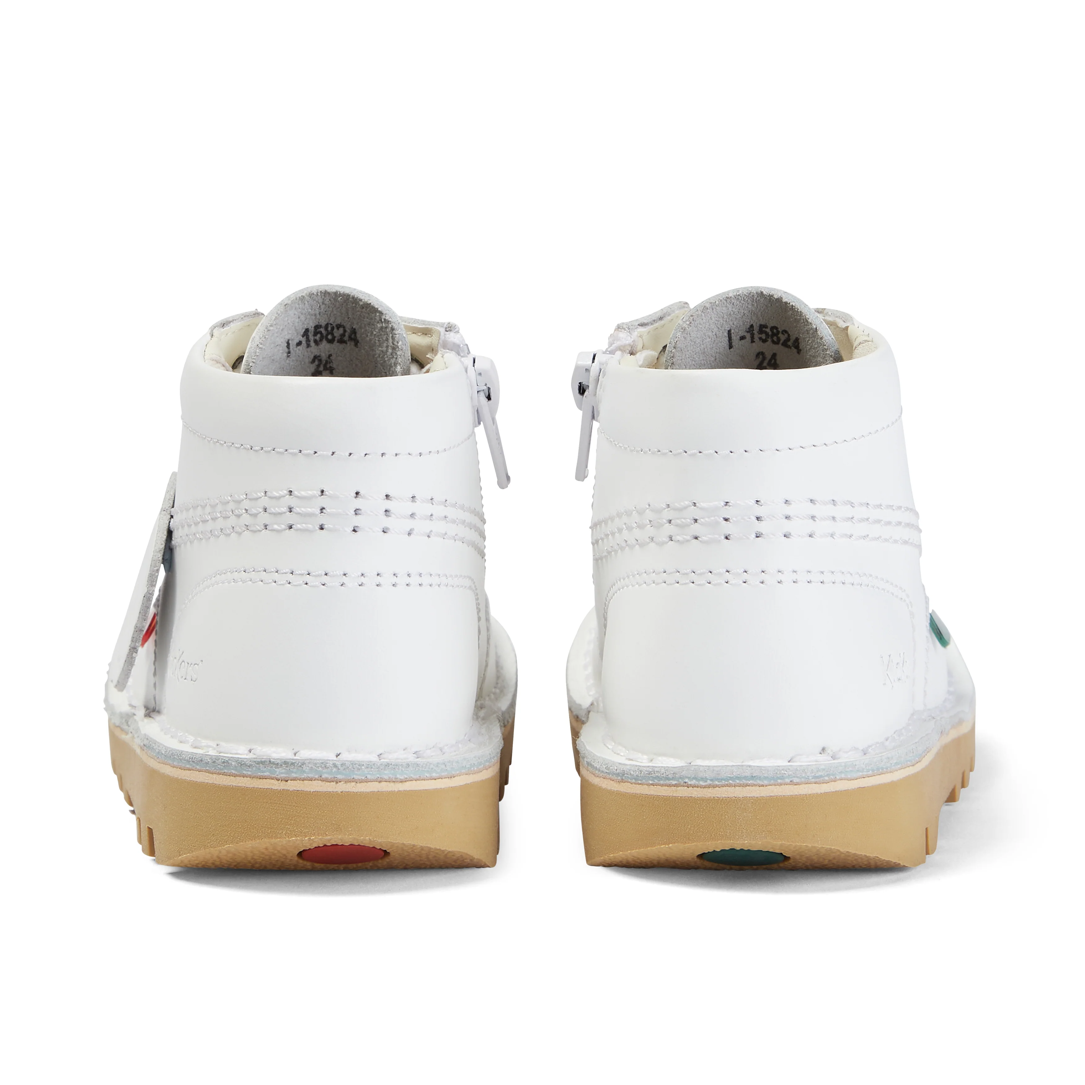 Junior Unisex Kick Hi Zip Leather White - Image 4