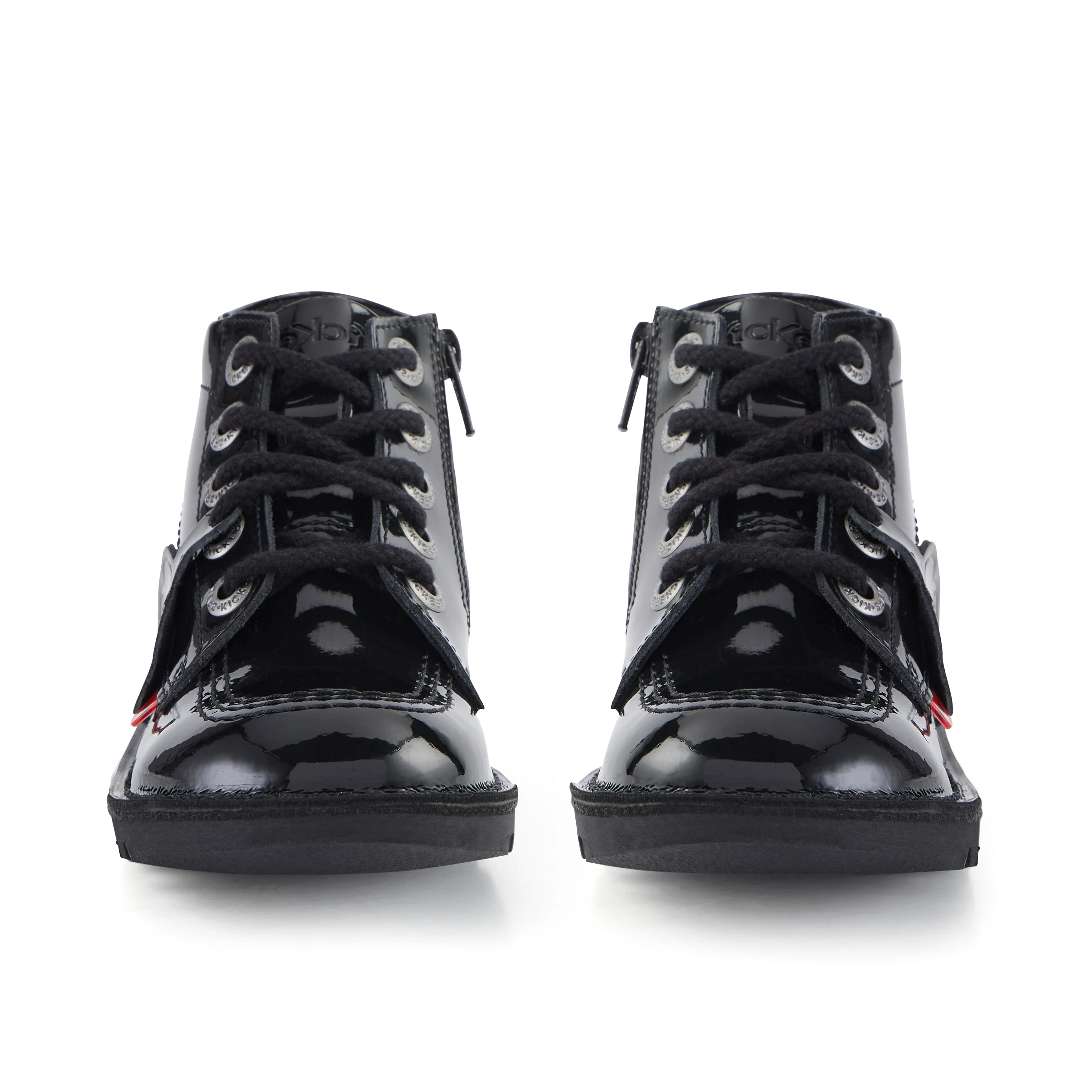 Junior Unisex Kick Hi Zip Patent Leather Black - Image 2