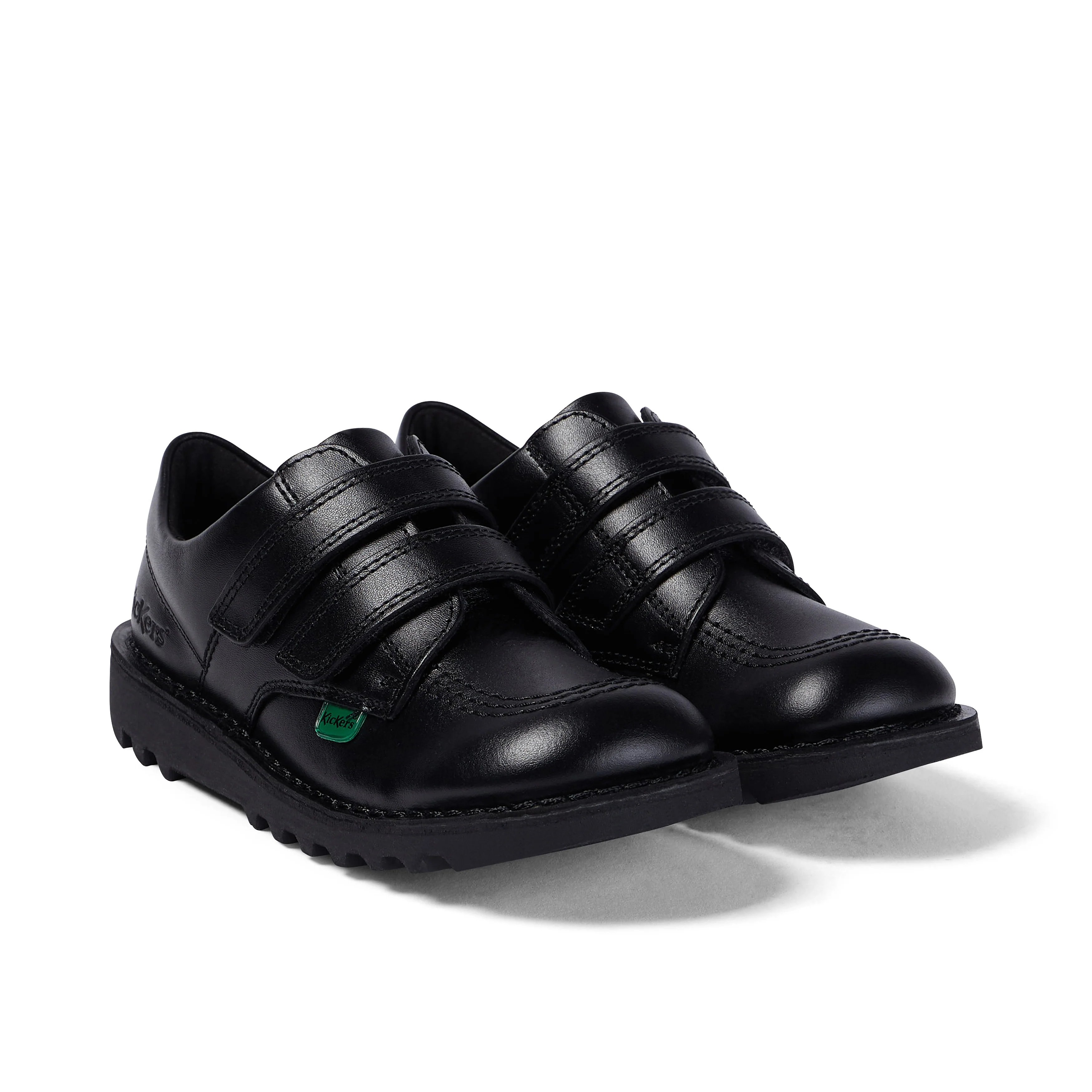Junior Unisex Kick Lo Twin Vel Leather Black - Image 3