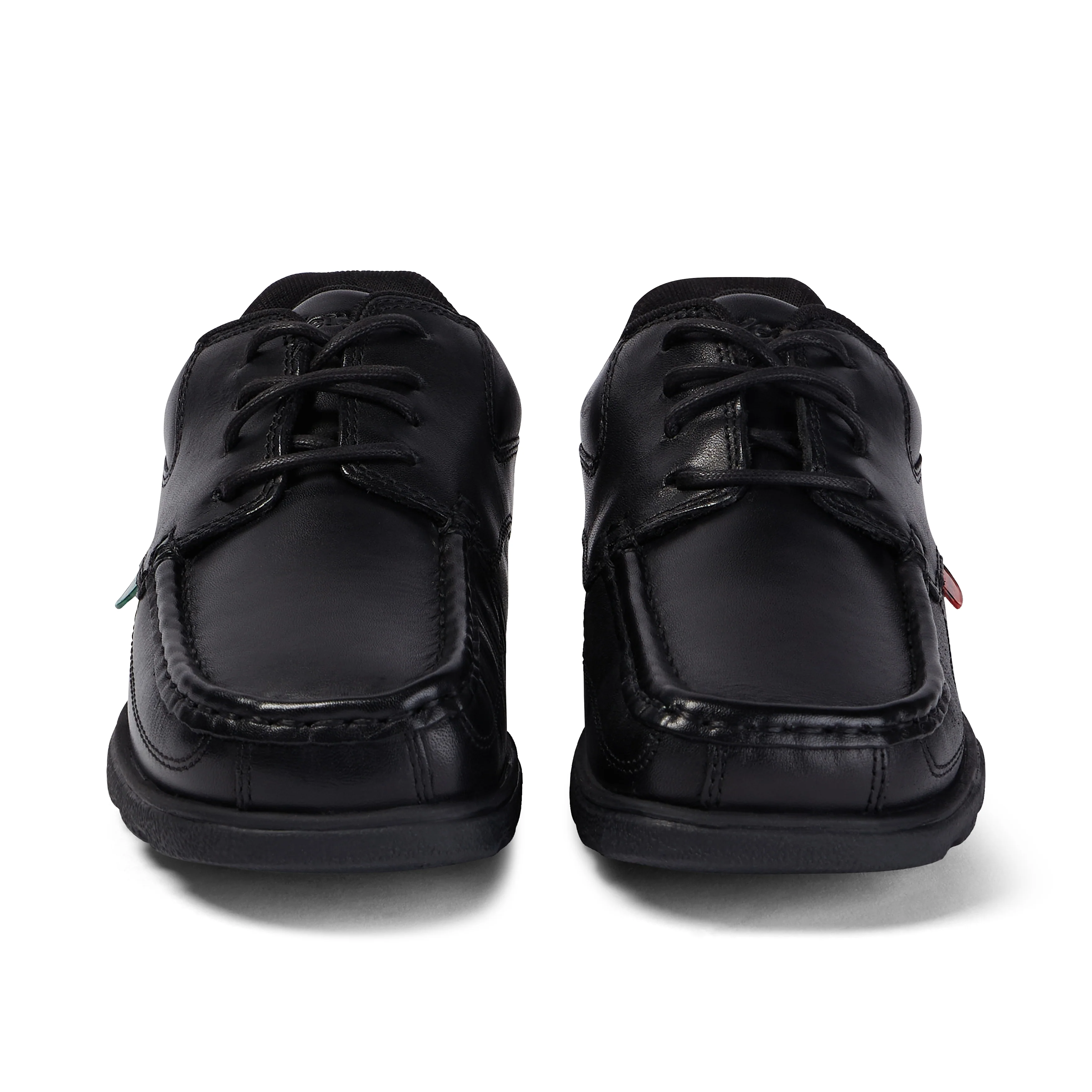 Youth Mens Fragma Lace 4 Eyelet Leather Black - Image 2